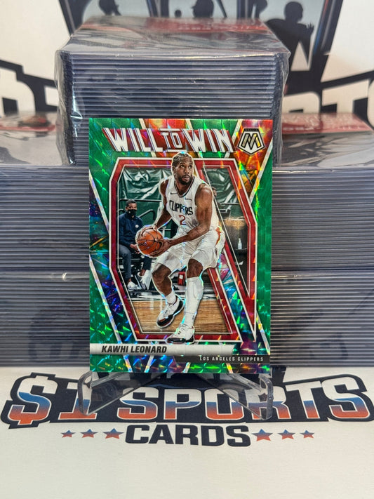 2020 Panini Mosaic (Green Prizm, Will to Win) Kawhi Leonard #3