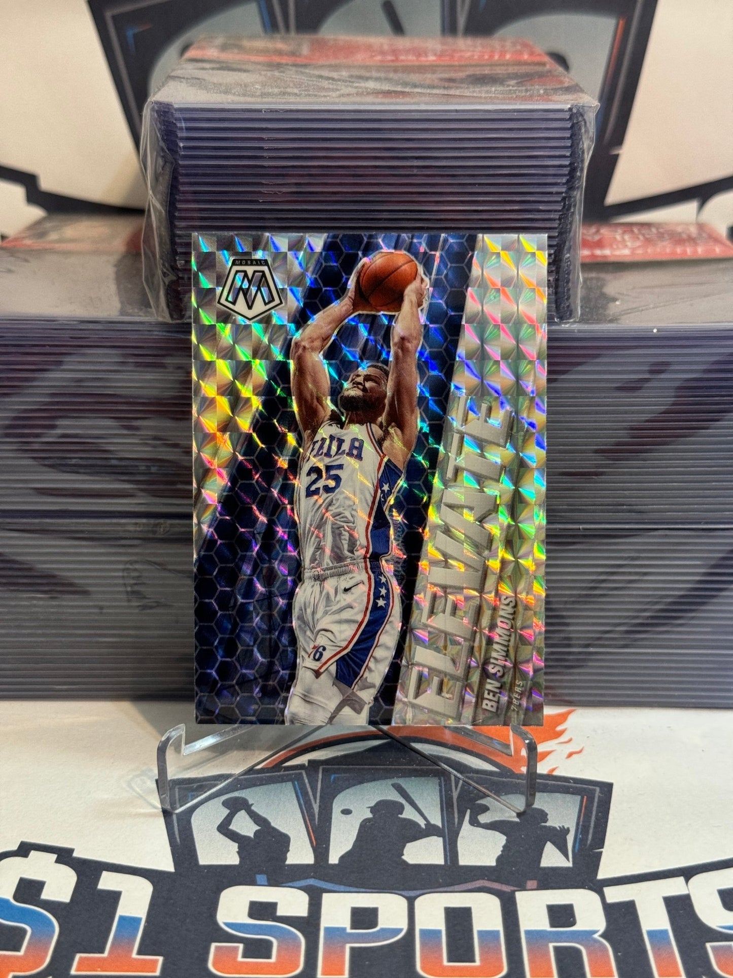 2020 Panini Mosaic (Mosaic Prizm, Elevate) Ben Simmons #22