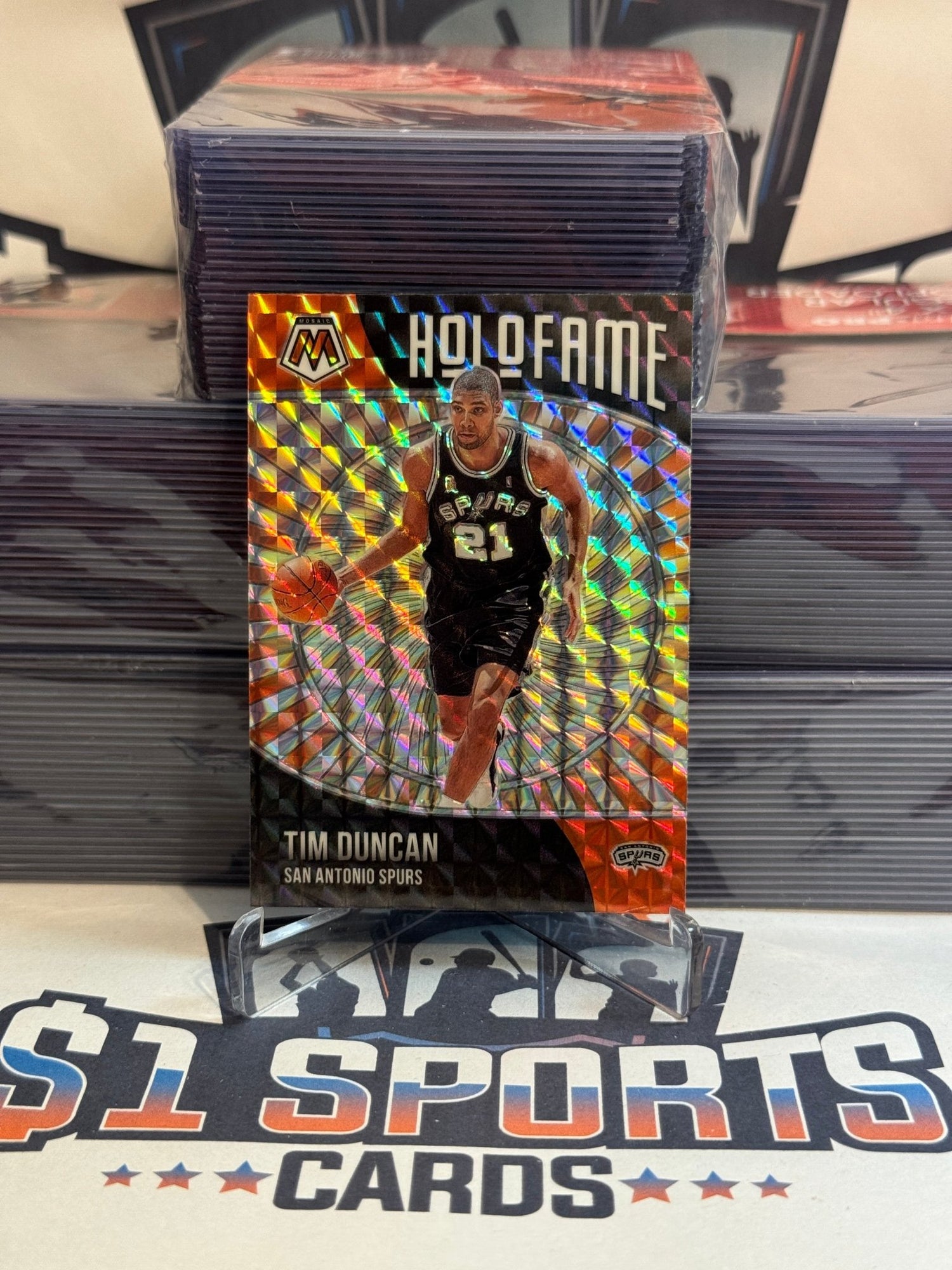 2020 Panini Mosaic (Mosaic Prizm, HoloFame) Tim Duncan #5