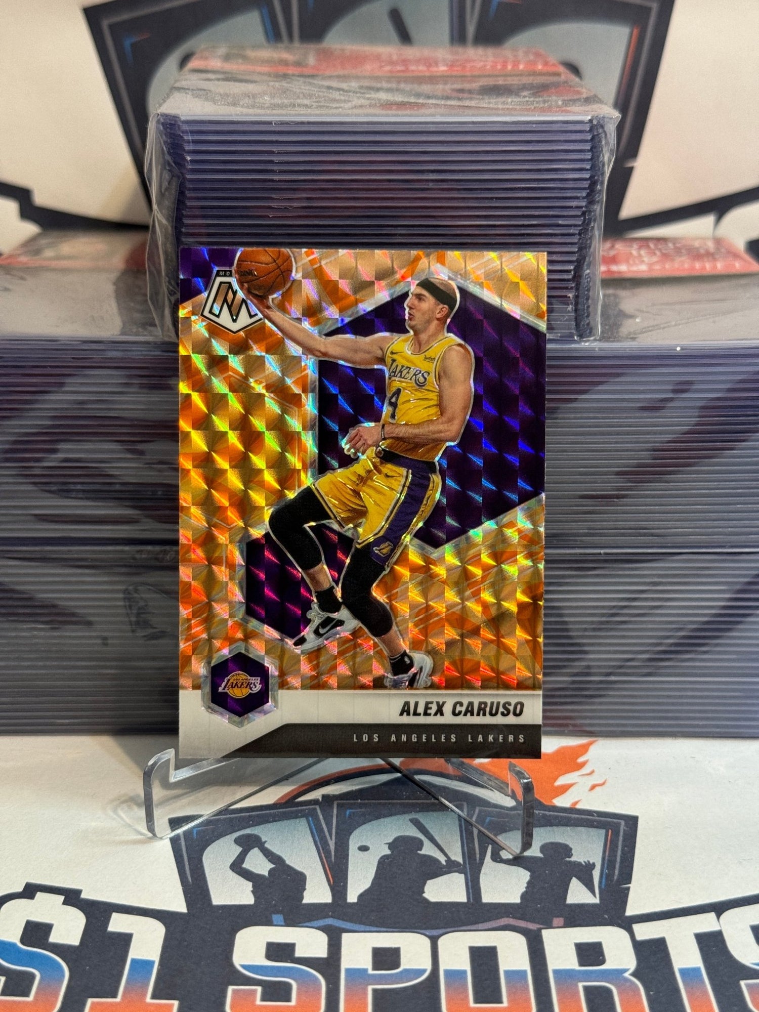 2020 Panini Mosaic (Orange Reactive Prizm) Alex Caruso #129