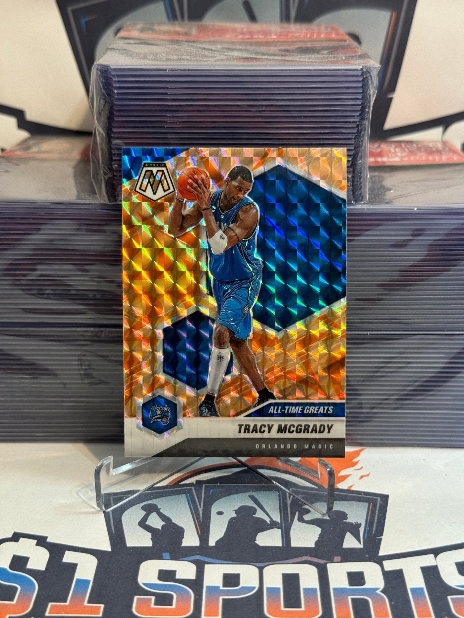 2020 Panini Mosaic (Orange Reactive Prizm, All - Time Greats) Tracy McGrady #287