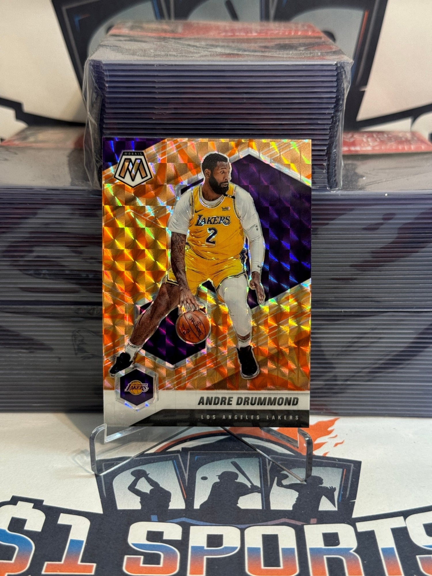 2020 Panini Mosaic (Orange Reactive Prizm) Andre Drummond #170