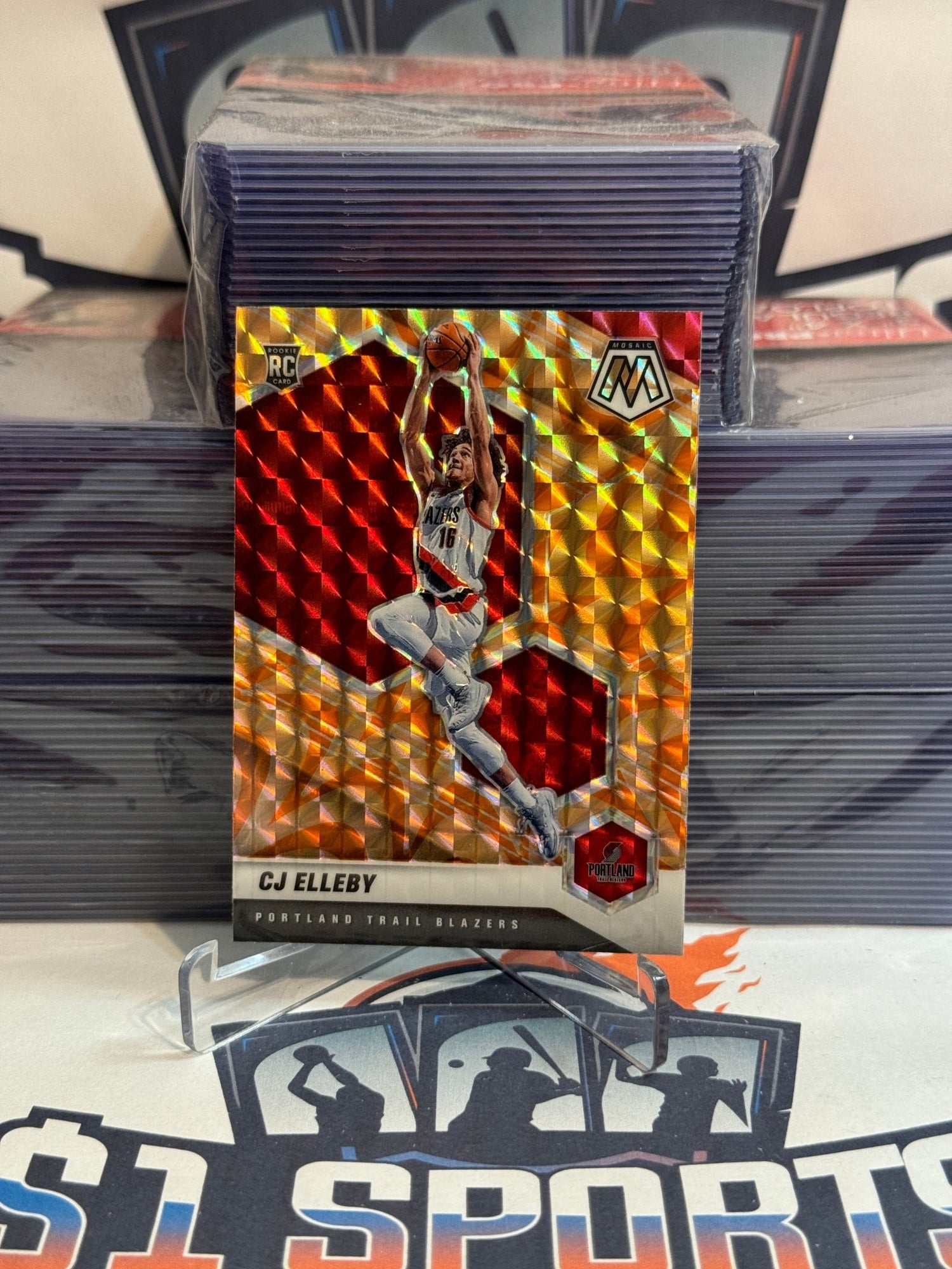 2020 Panini Mosaic (Orange Reactive Prizm) CJ Elleby Rookie #232