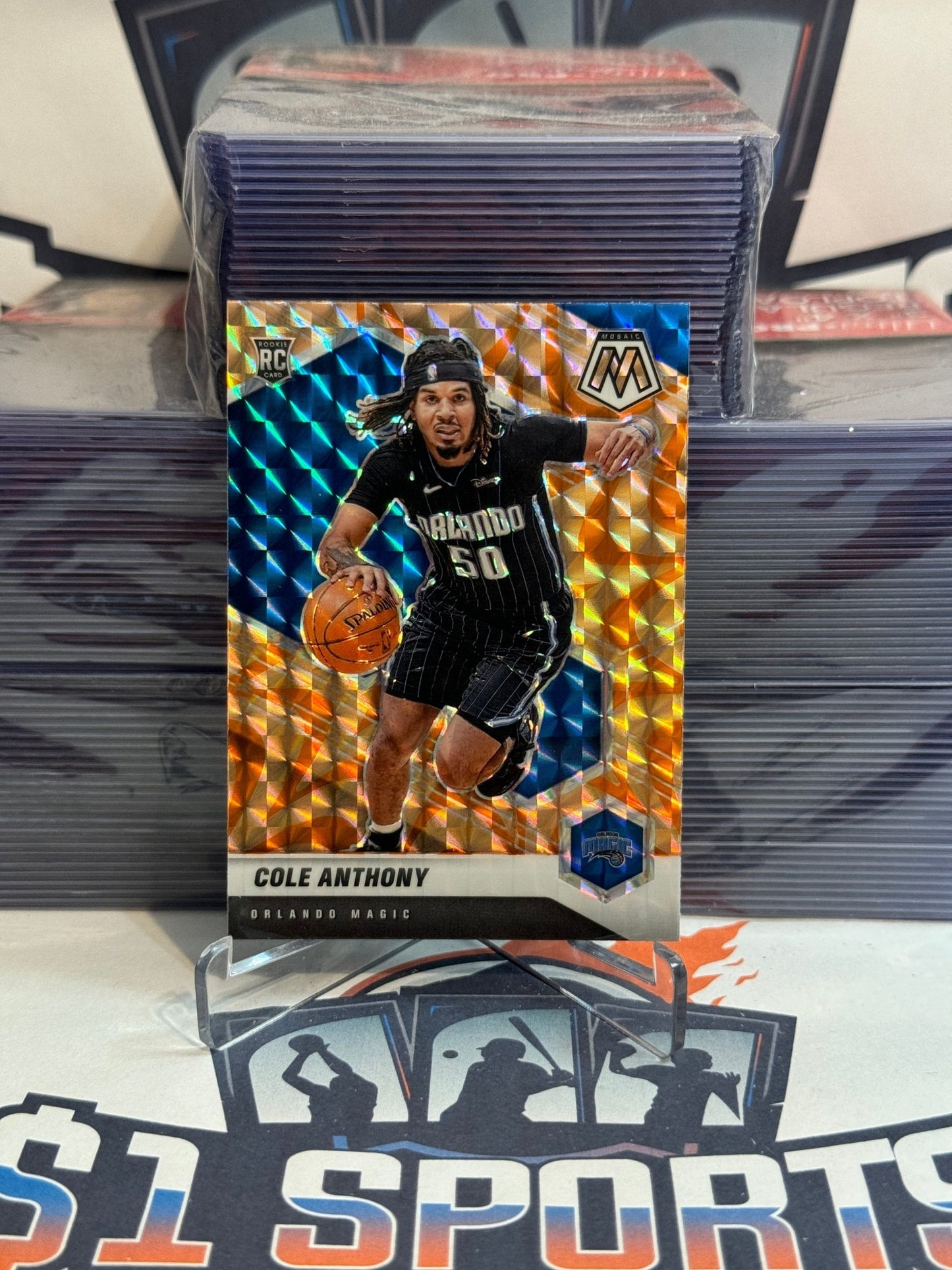 2020 Panini Mosaic (Orange Reactive Prizm) Cole Anthony Rookie #207