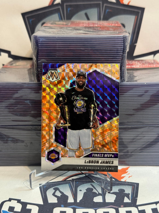2020 Panini Mosaic (Orange Reactive Prizm, Finals MVPs) LeBron James #297