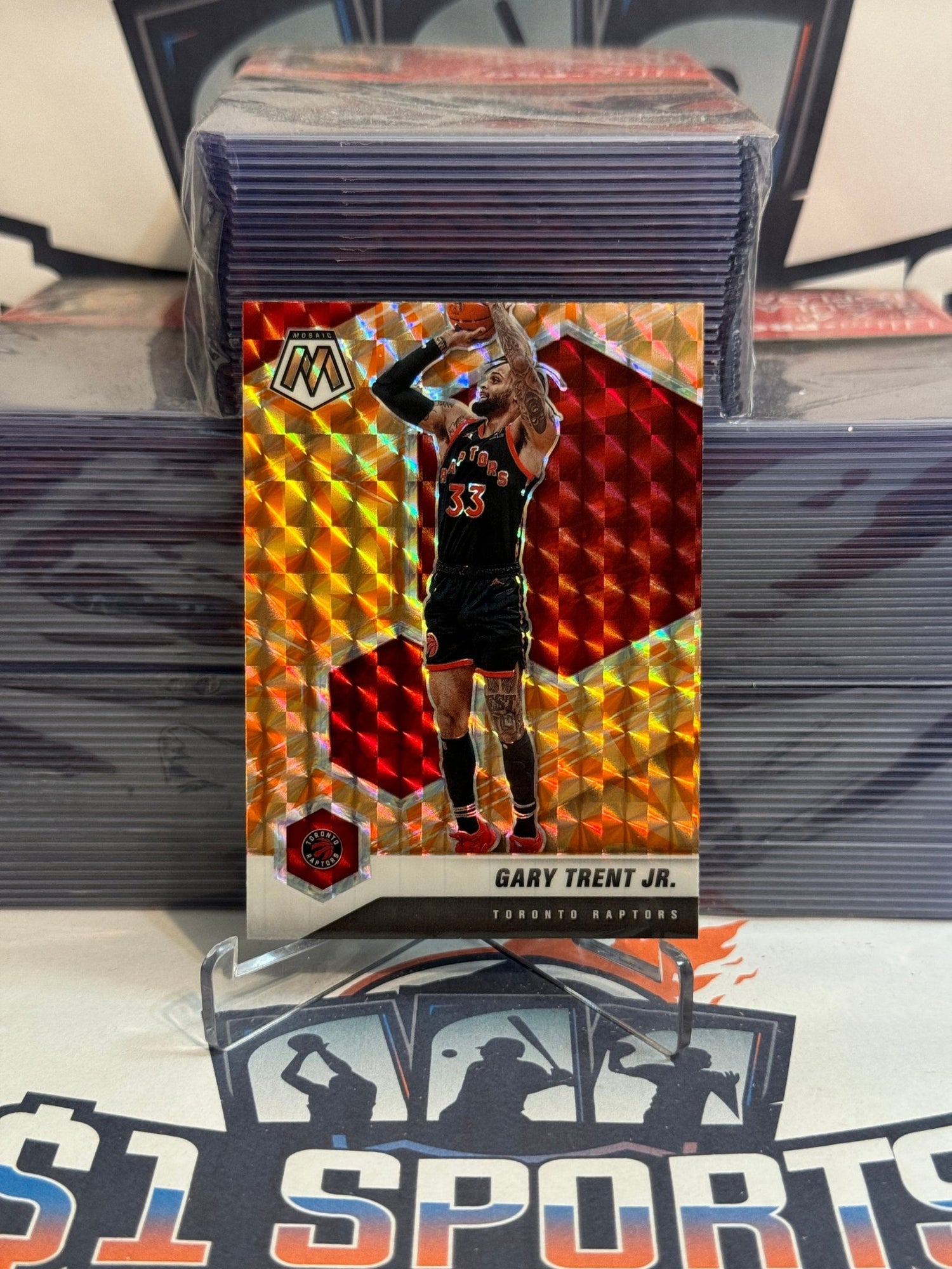 2020 Panini Mosaic (Orange Reactive Prizm) Gary Trent Jr. #135