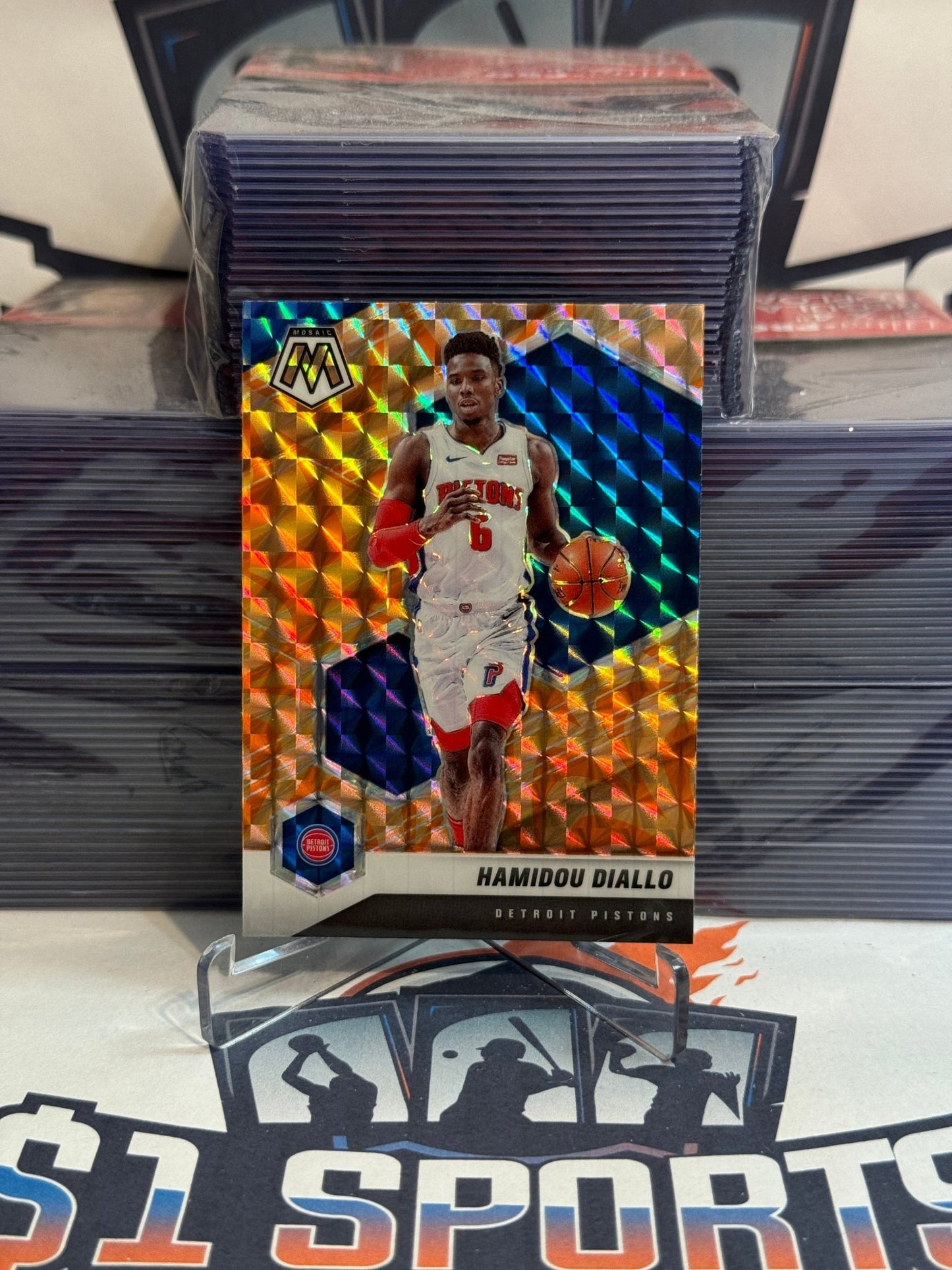 2020 Panini Mosaic (Orange Reactive Prizm) Hamidou Diallo #145