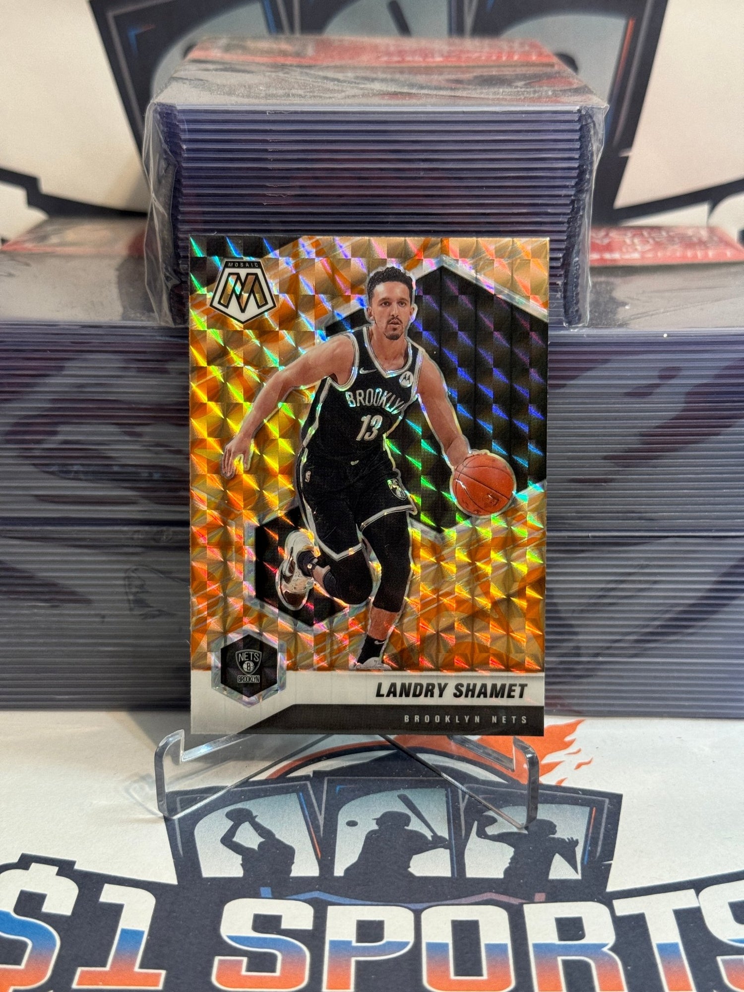 2020 Panini Mosaic (Orange Reactive Prizm) Landry Shamet #53