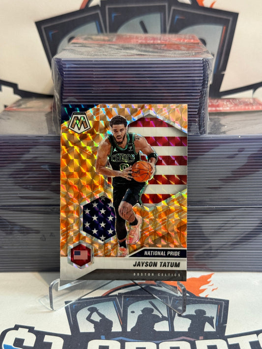 2020 Panini Mosaic (Orange Reactive Prizm, National Pride) Jayson Tatum #254