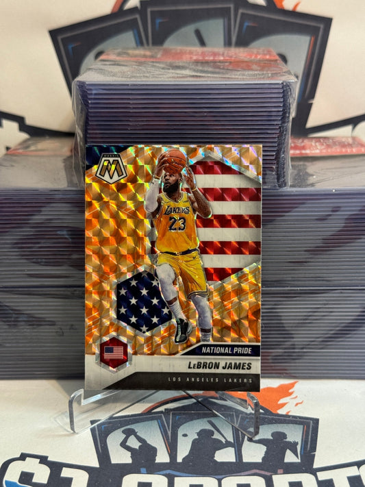 2020 Panini Mosaic (Orange Reactive Prizm, National Pride) LeBron James #247