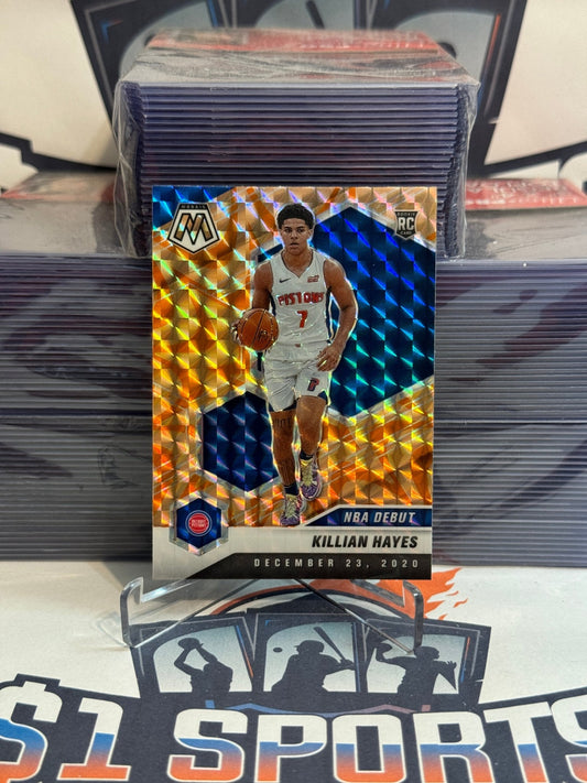 2020 Panini Mosaic (Orange Reactive Prizm, NBA Debut) Killian Hayes Rookie #270