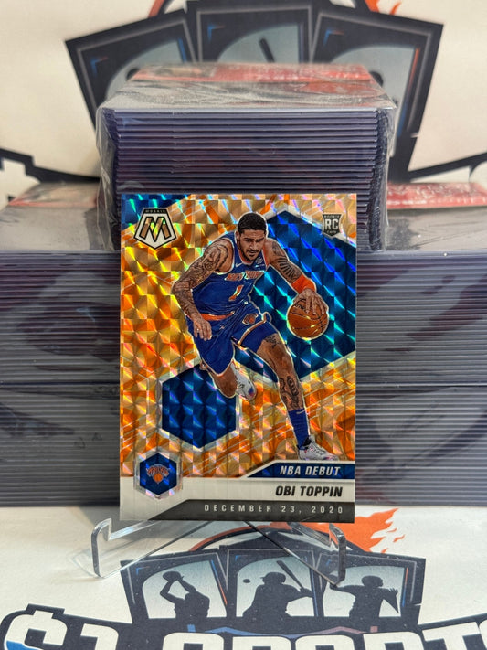 2020 Panini Mosaic (Orange Reactive Prizm, NBA Debut) Obi Toppin Rookie #273