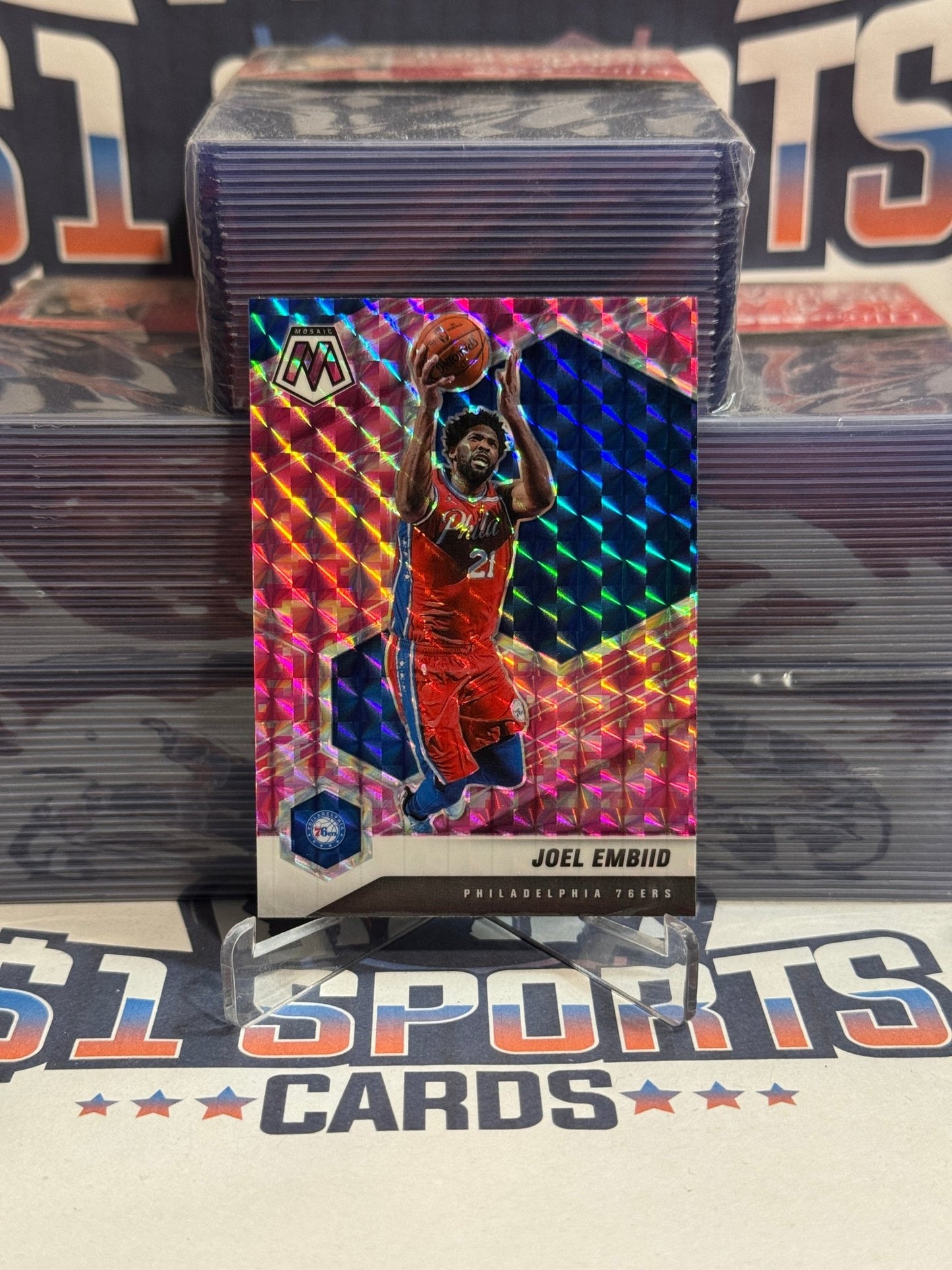 2020 Panini Mosaic (Pink Camo Prizm) Joel Embiid 164