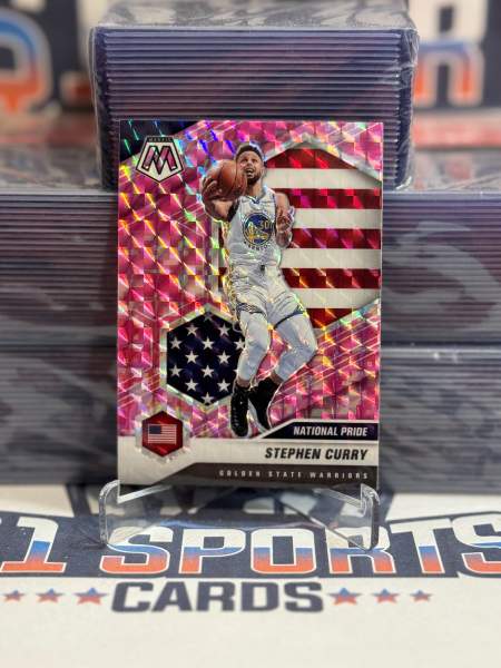 2020 Panini Mosaic (Pink Camo Prizm, National Pride) Stephen Curry 249