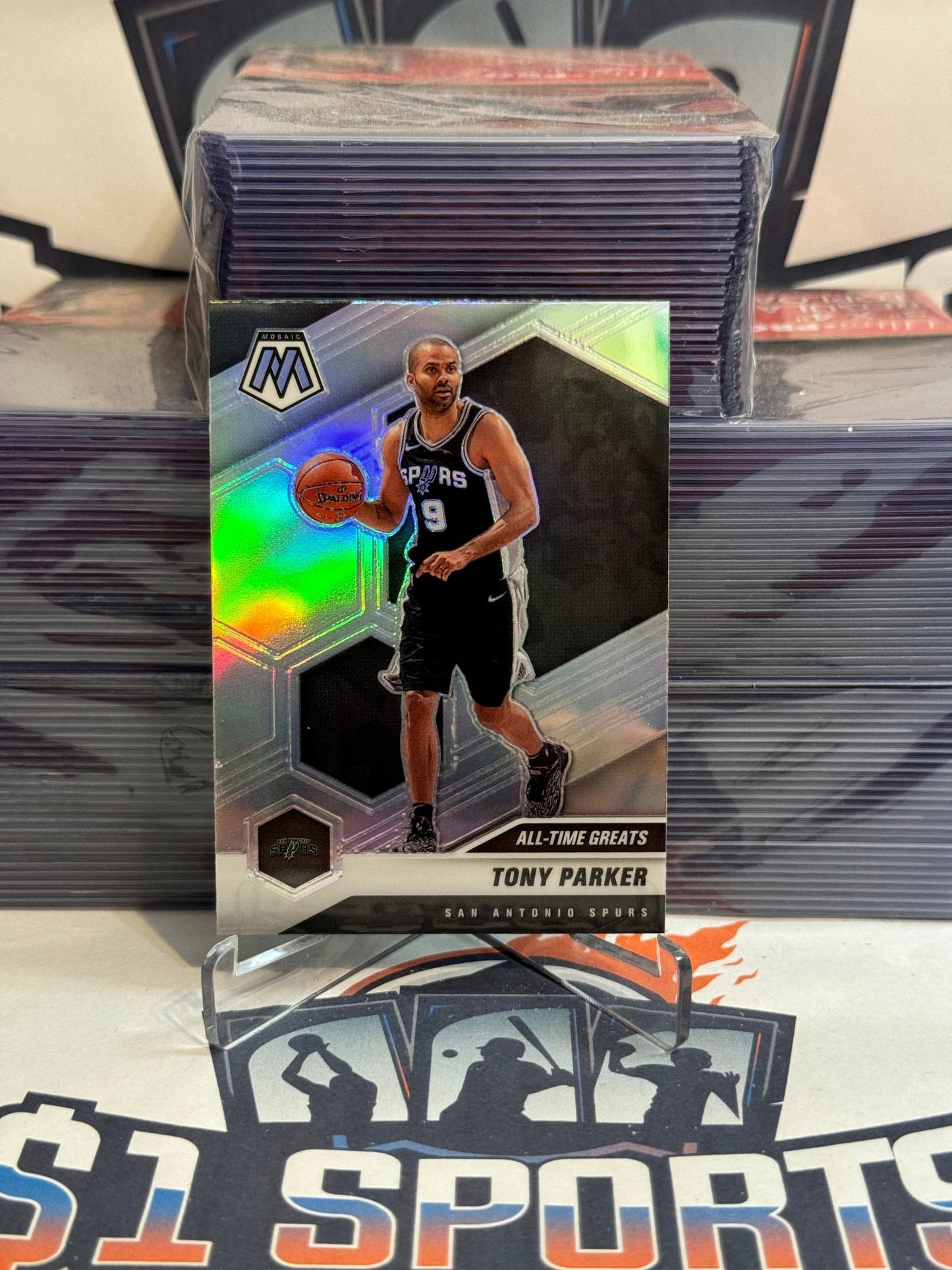 2020 Panini Mosaic (Silver Prizm, All - Time Greats) Tony Parker #282