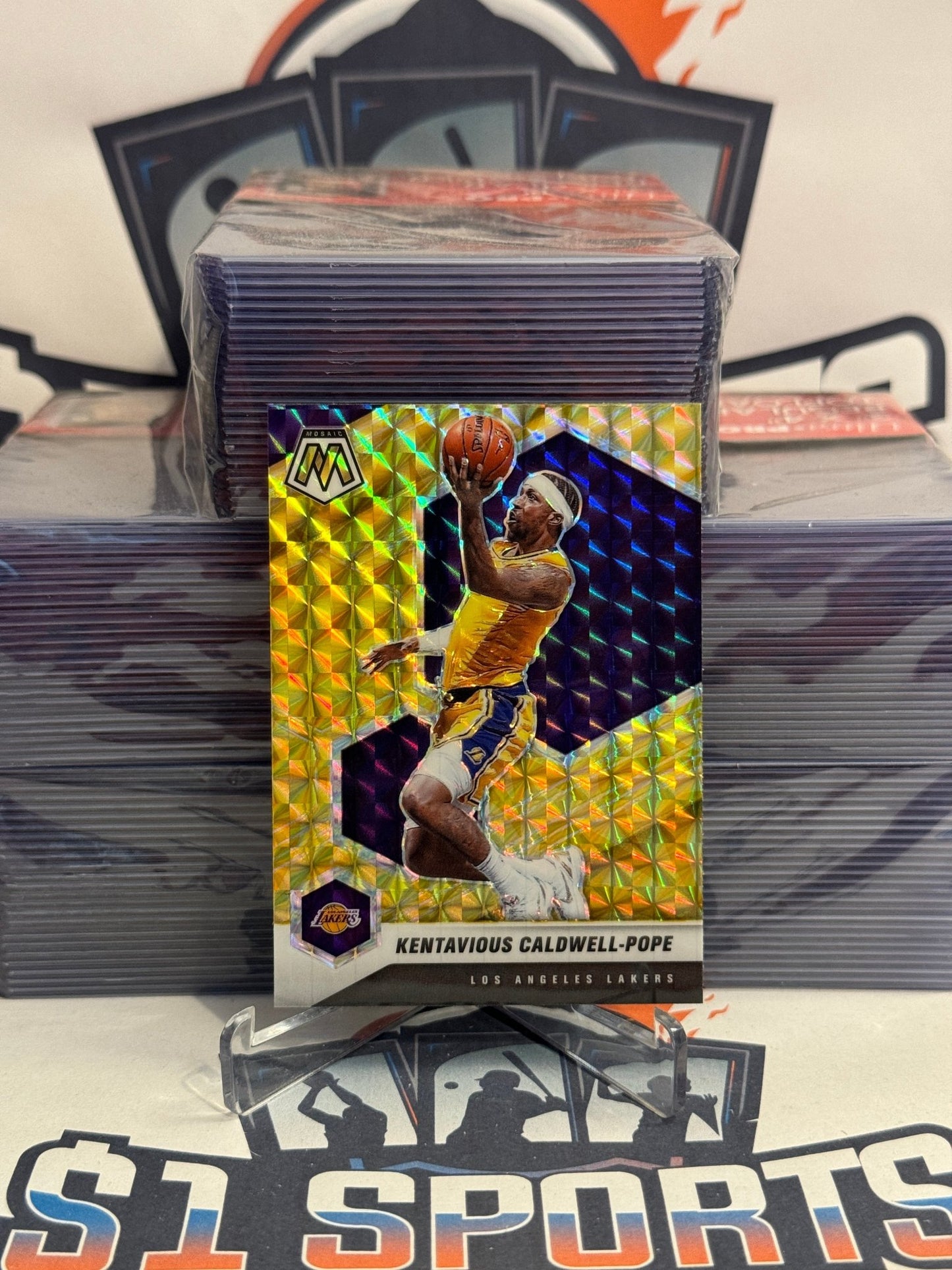 2020 Panini Mosaic (Yellow Reactive Prizm) Kentavious Caldwell-Pope #65