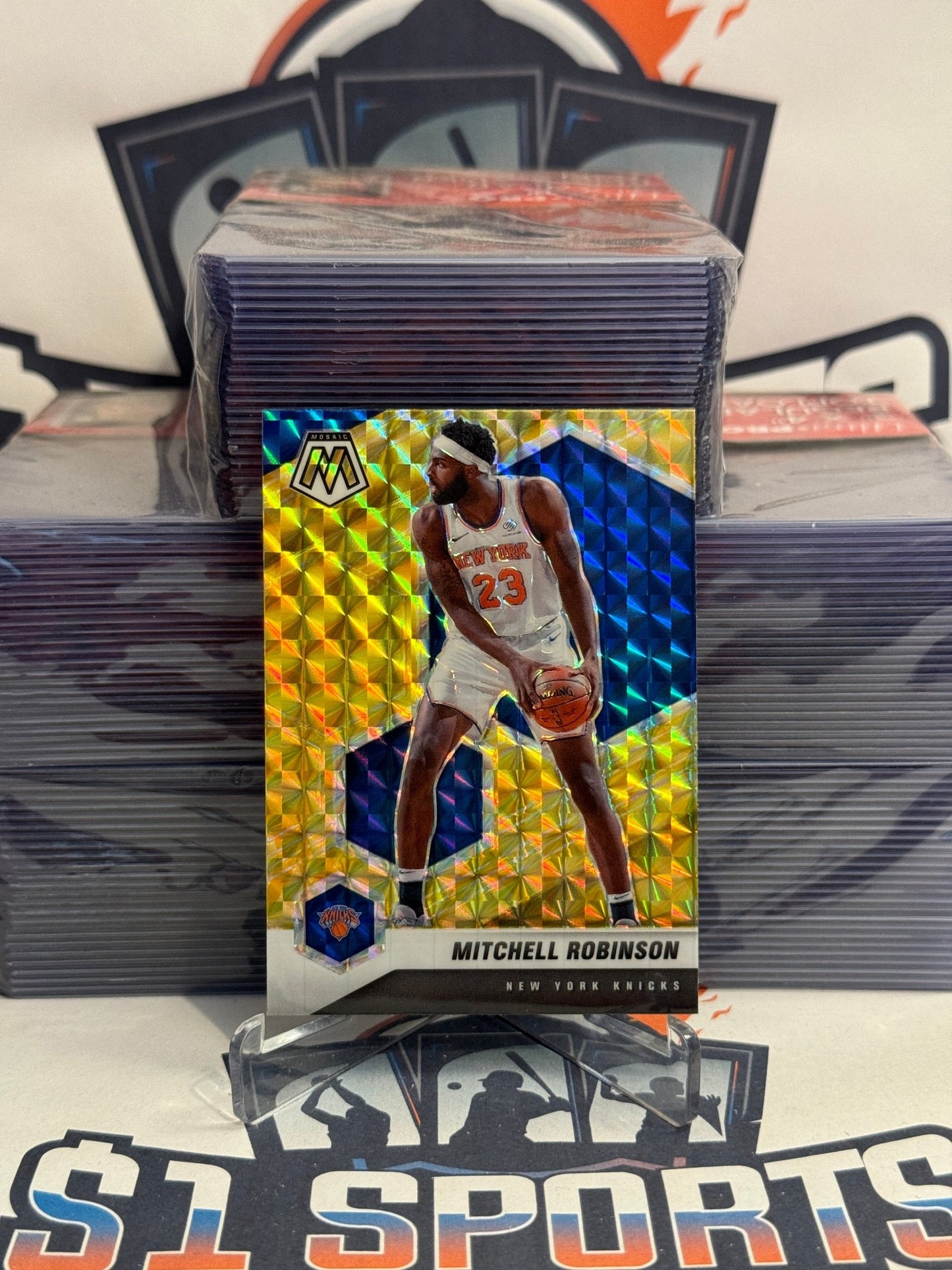 2020 Panini Mosaic (Yellow Reactive Prizm) Mitchell Robinson #178