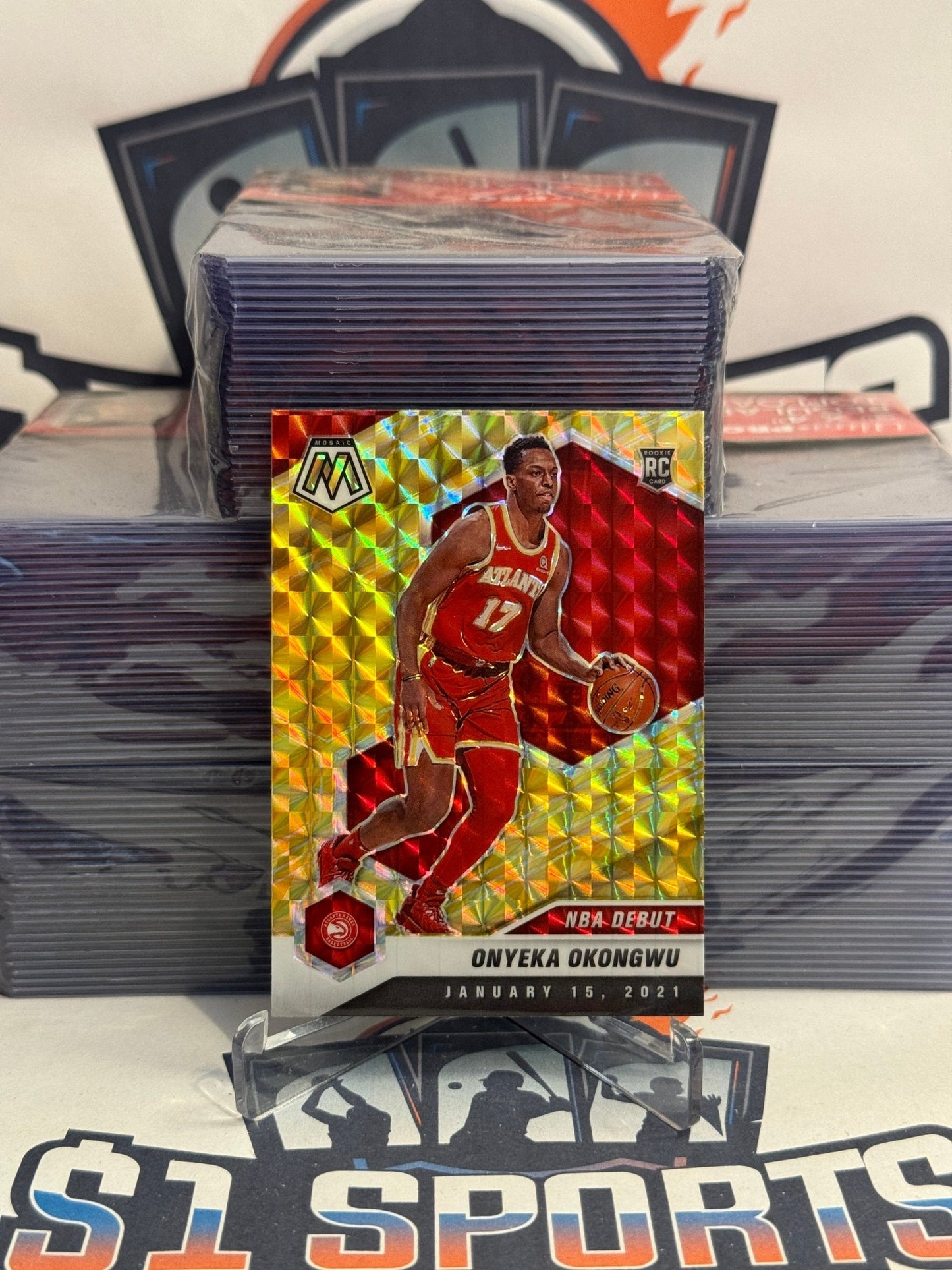 2020 Panini Mosaic (Yellow Reactive Prizm, NBA Debut) Onyeka Okongwu Rookie #274