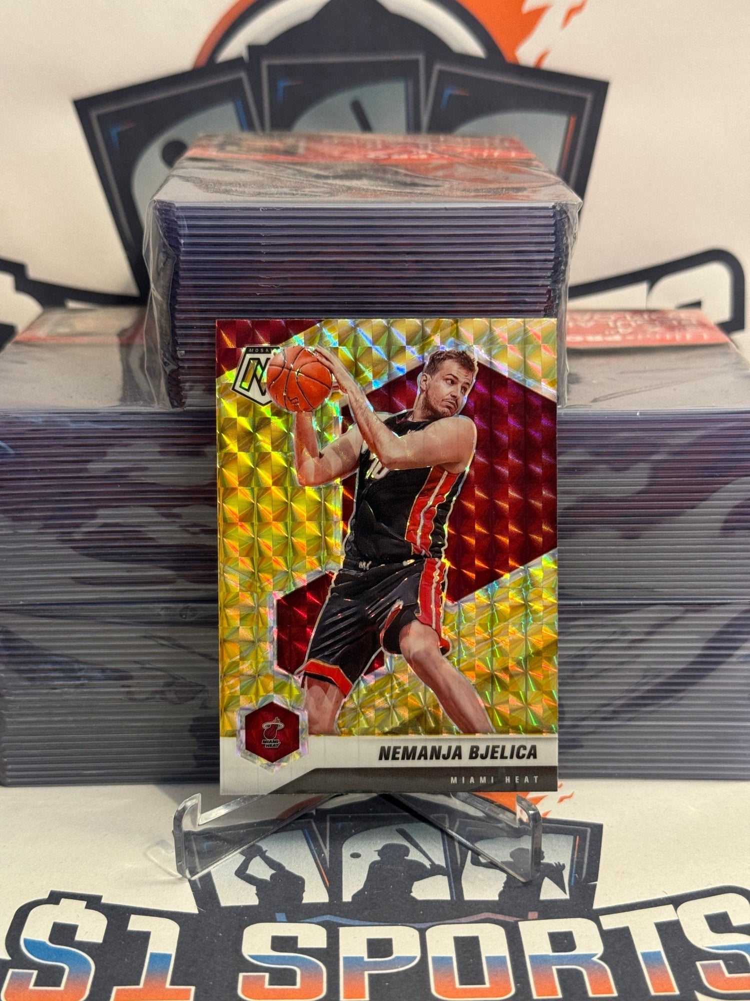 2020 Panini Mosaic (Yellow Reactive Prizm) Nemanja Bjelica #3