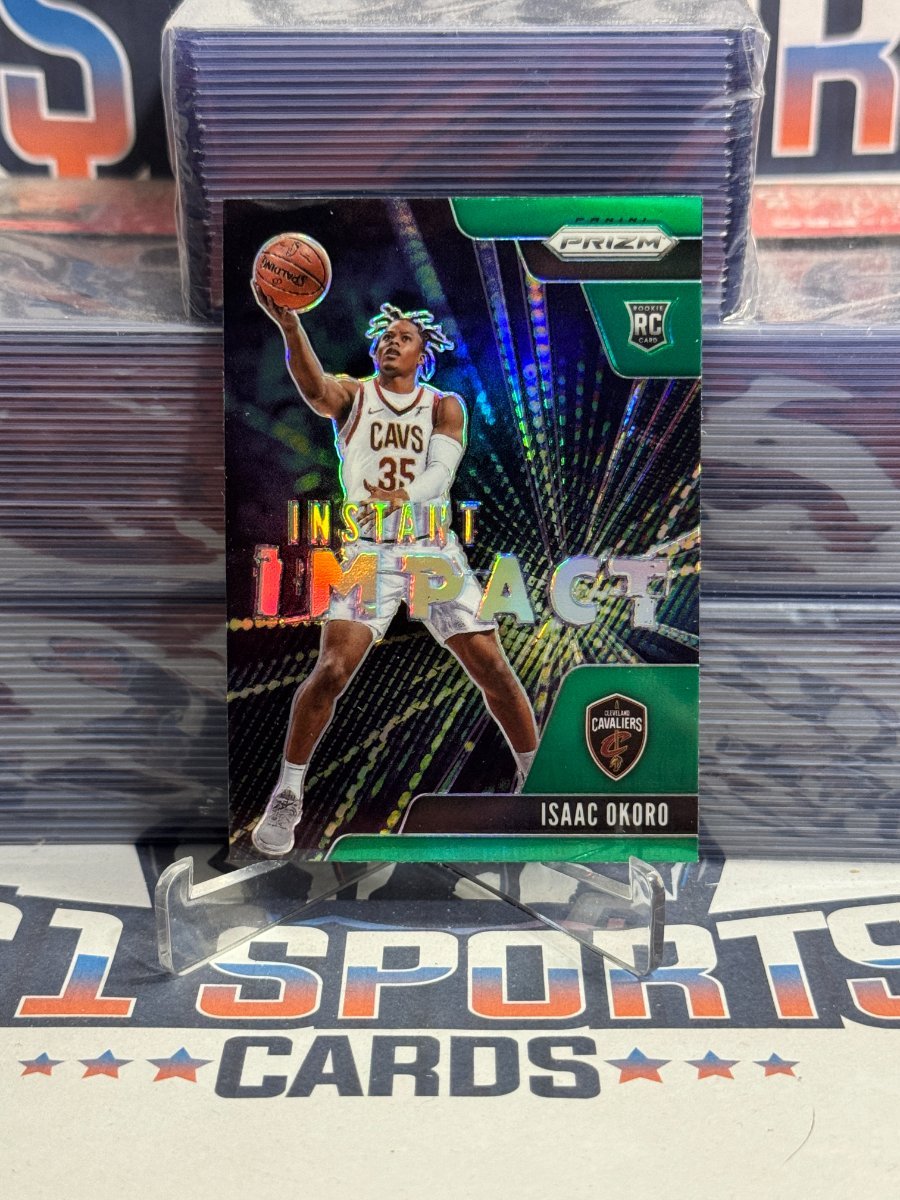 2020 Panini Prizm (Green Prizm, Instant Impact) Isaac Okoro Rookie 13