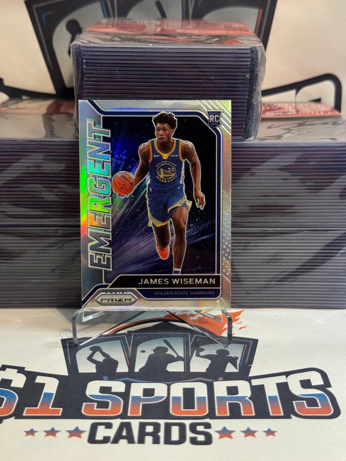 2020 Panini Prizm (Silver Prizm, Emergent) James Wiseman Rookie #13