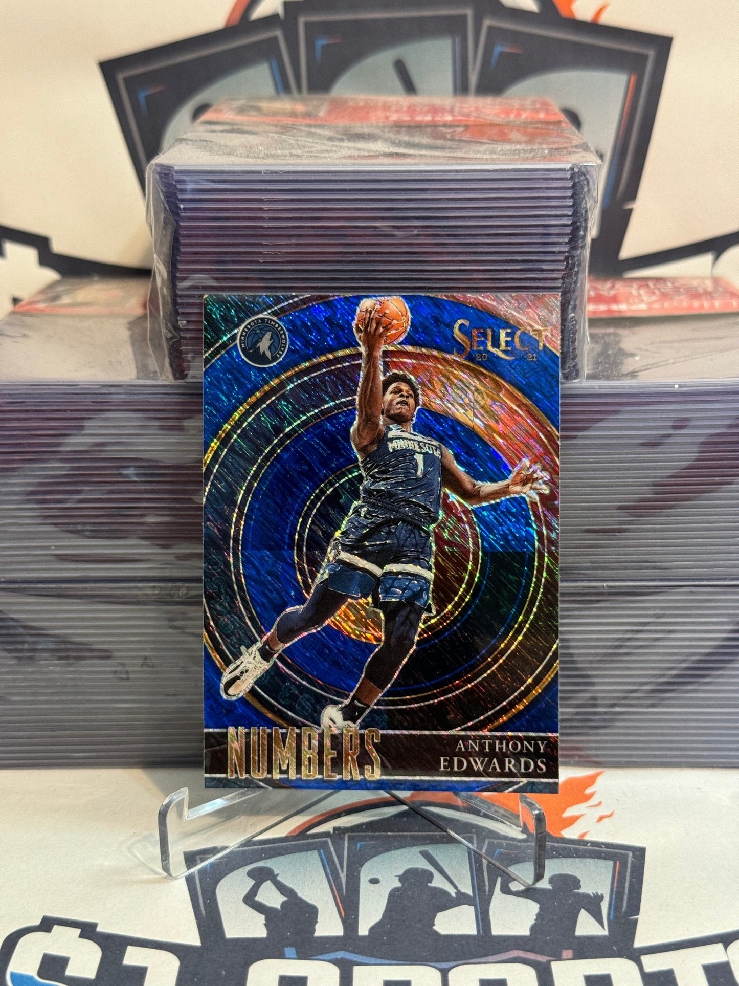 2020 Panini Select (Blue Prizm) Anthony Edwards Rookie #15