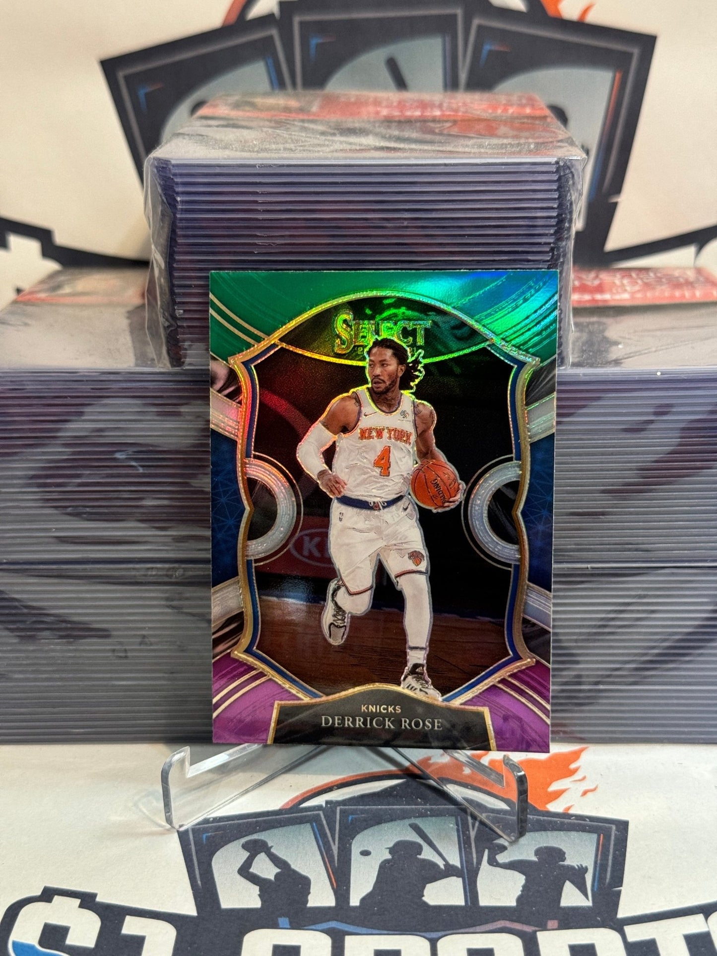 2020 Panini Select (Green White Purple Prizm) Derrick Rose #16