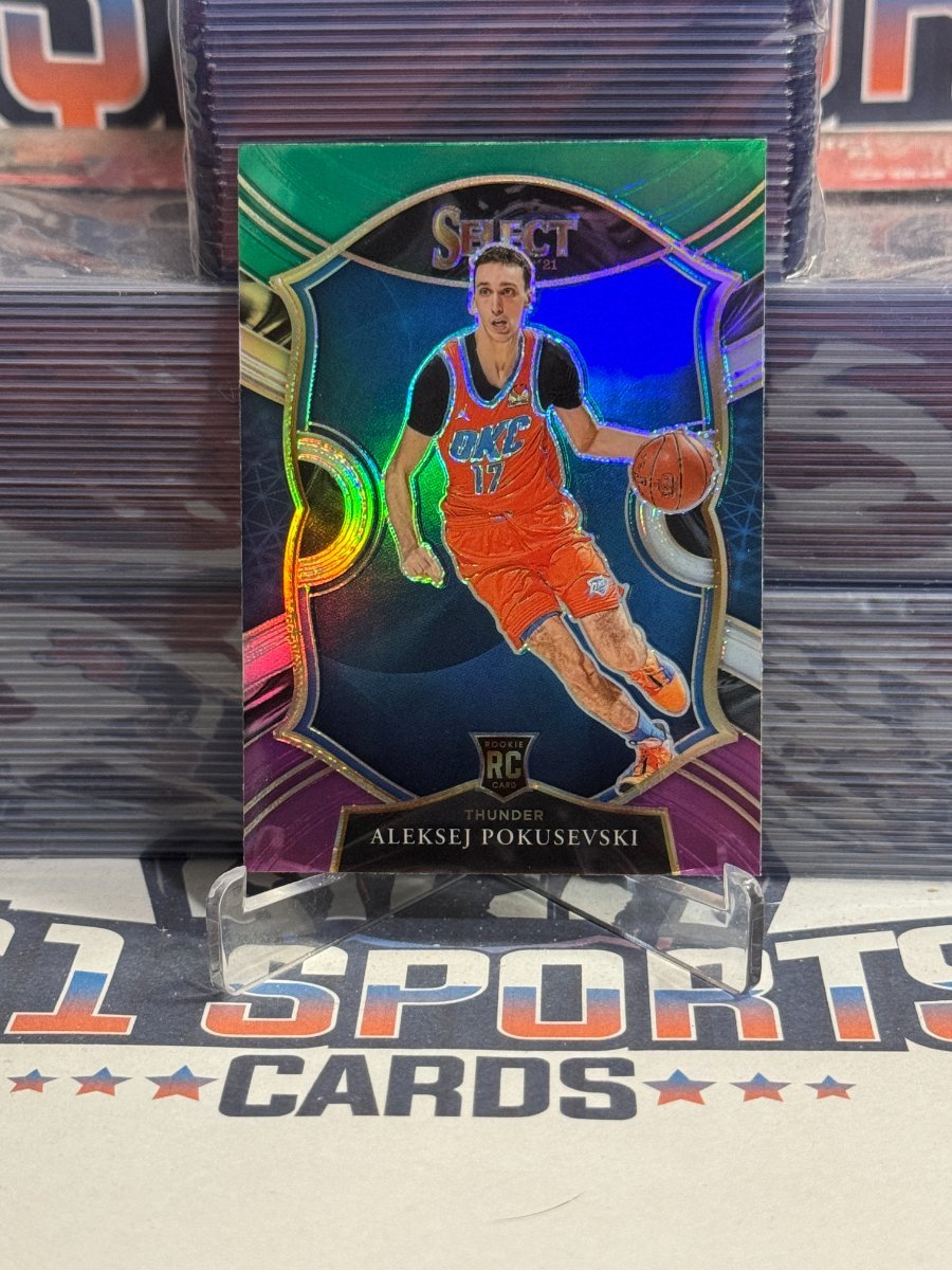 2020 Panini Select (Purple White Green Prizm) Aleksej Pokusevski Rookie 77