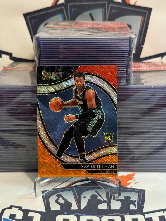 2020 Panini Select (Red White Orange Shimmer Prizm, Courtside) Xavier Tillman Rookie #266