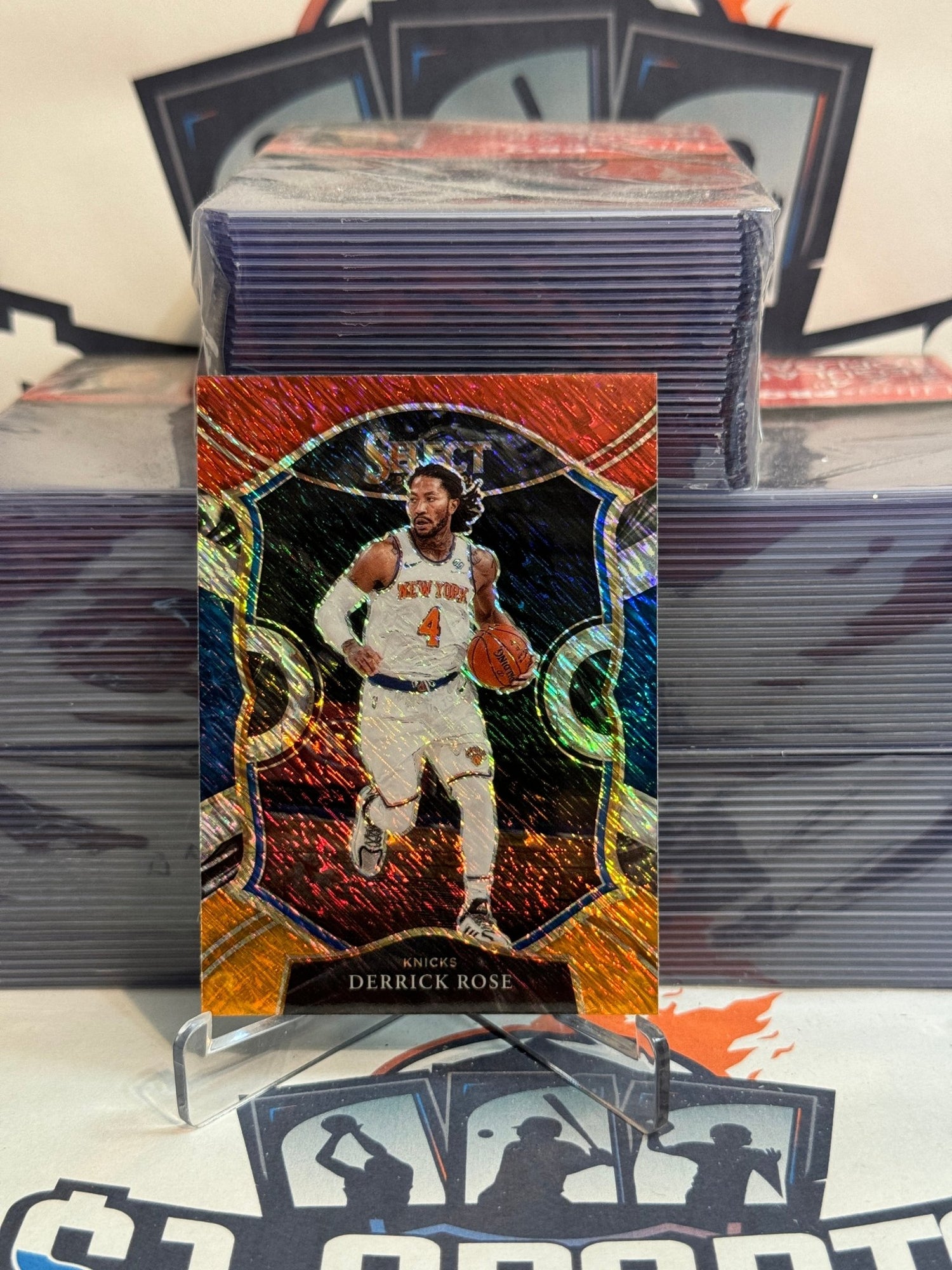 2020 Panini Select (Red White Orange Shimmer Prizm) Derrick Rose #16