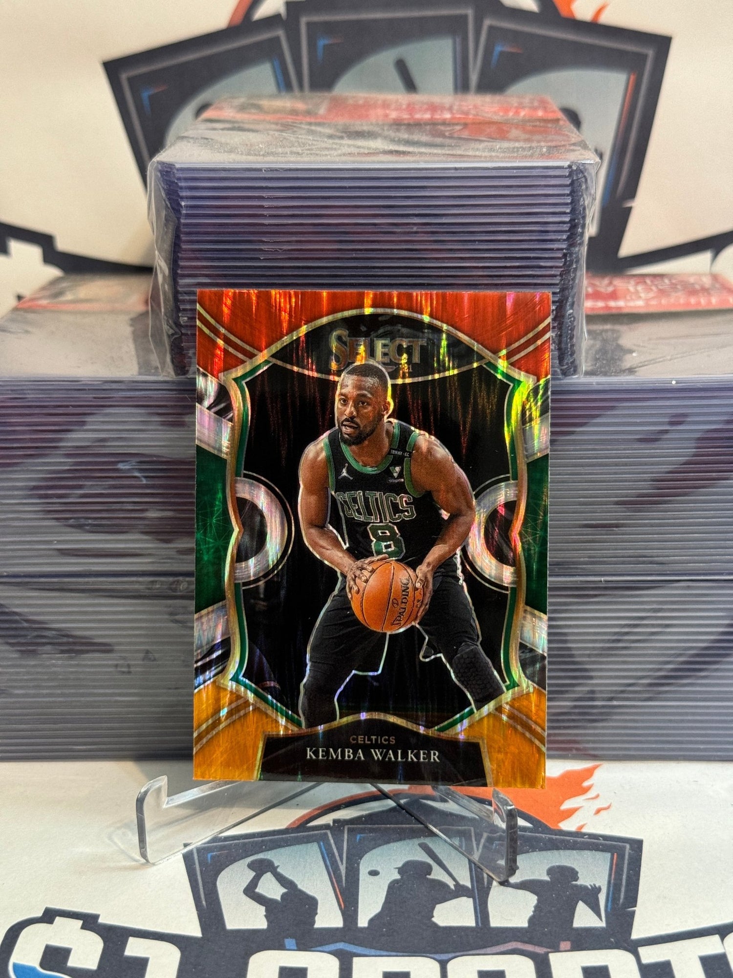 2020 Panini Select (Red White Orange Shimmer Prizm) Kemba Walker #38