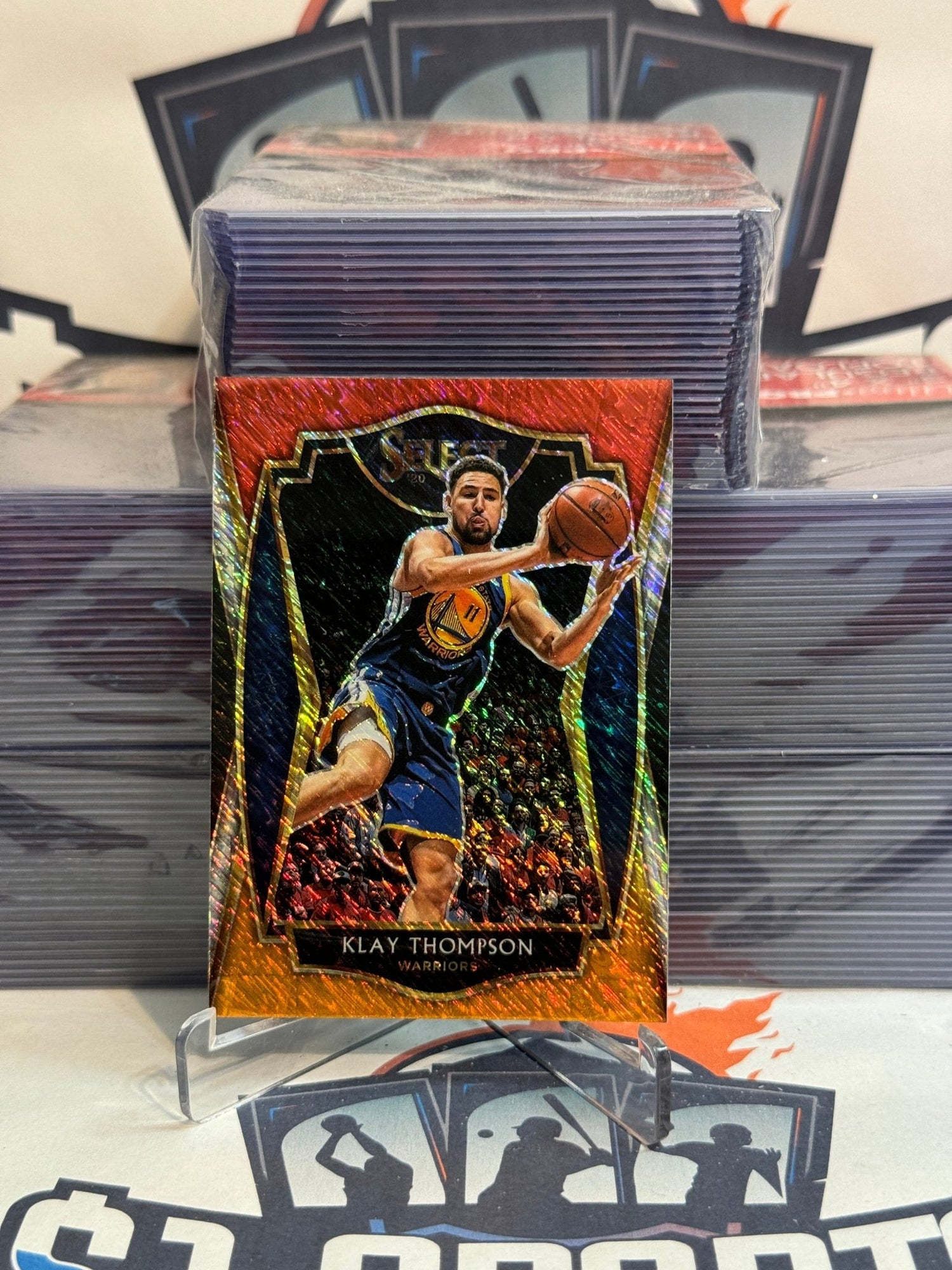 2020 Panini Select (Red White Orange Shimmer Prizm) Klay Thompson #108