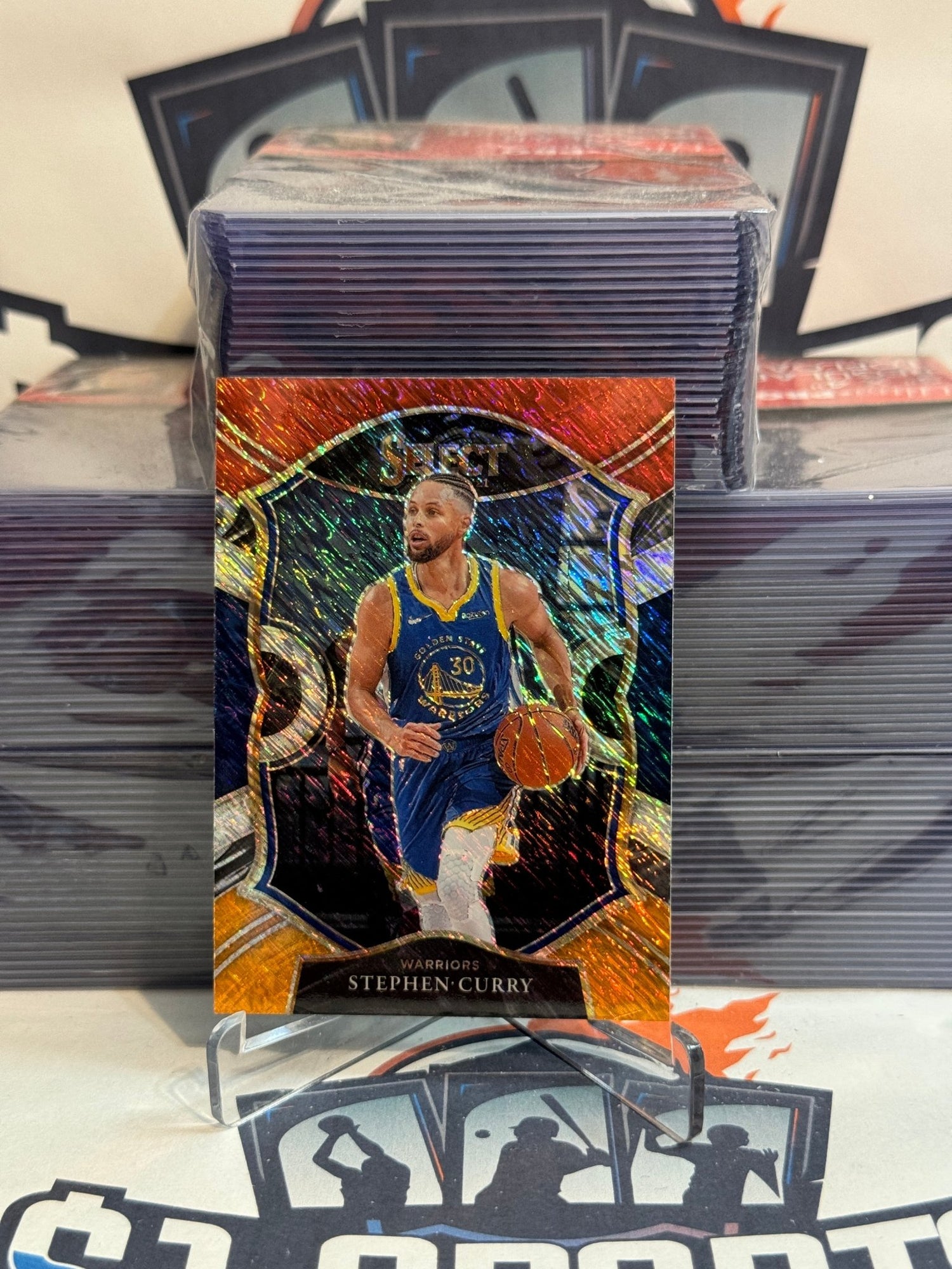 2020 Panini Select (Red White Orange Shimmer Prizm) Stephen Curry #57