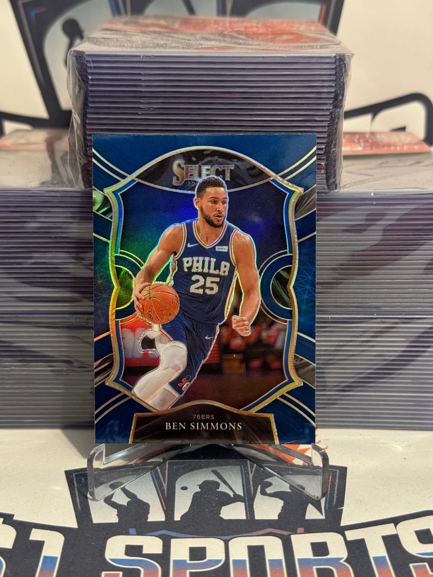 2020 Panini Select (Silver Prizm, Retail Blue) Ben Simmons #34