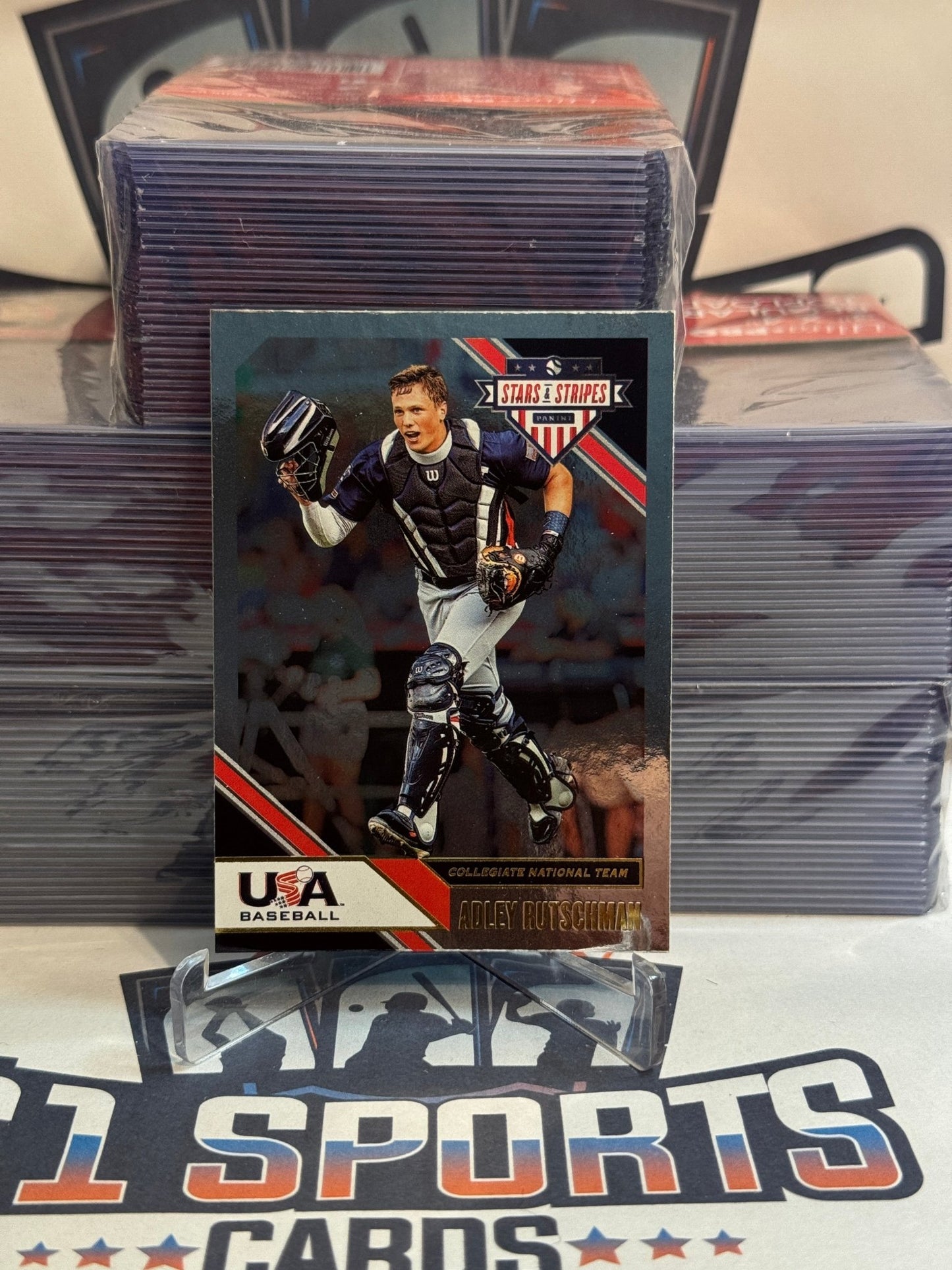 2020 Panini USA Baseball Stars & Stripes (Foil) Adley Rutschman #87