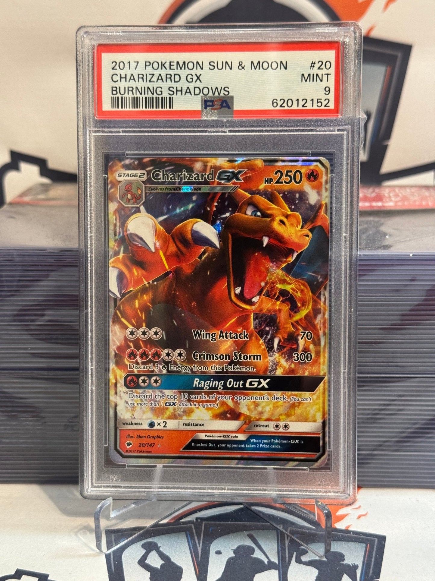 2020 Pokemon Burning Shadows (Holo Rare) Charizard #20 - PSA 9