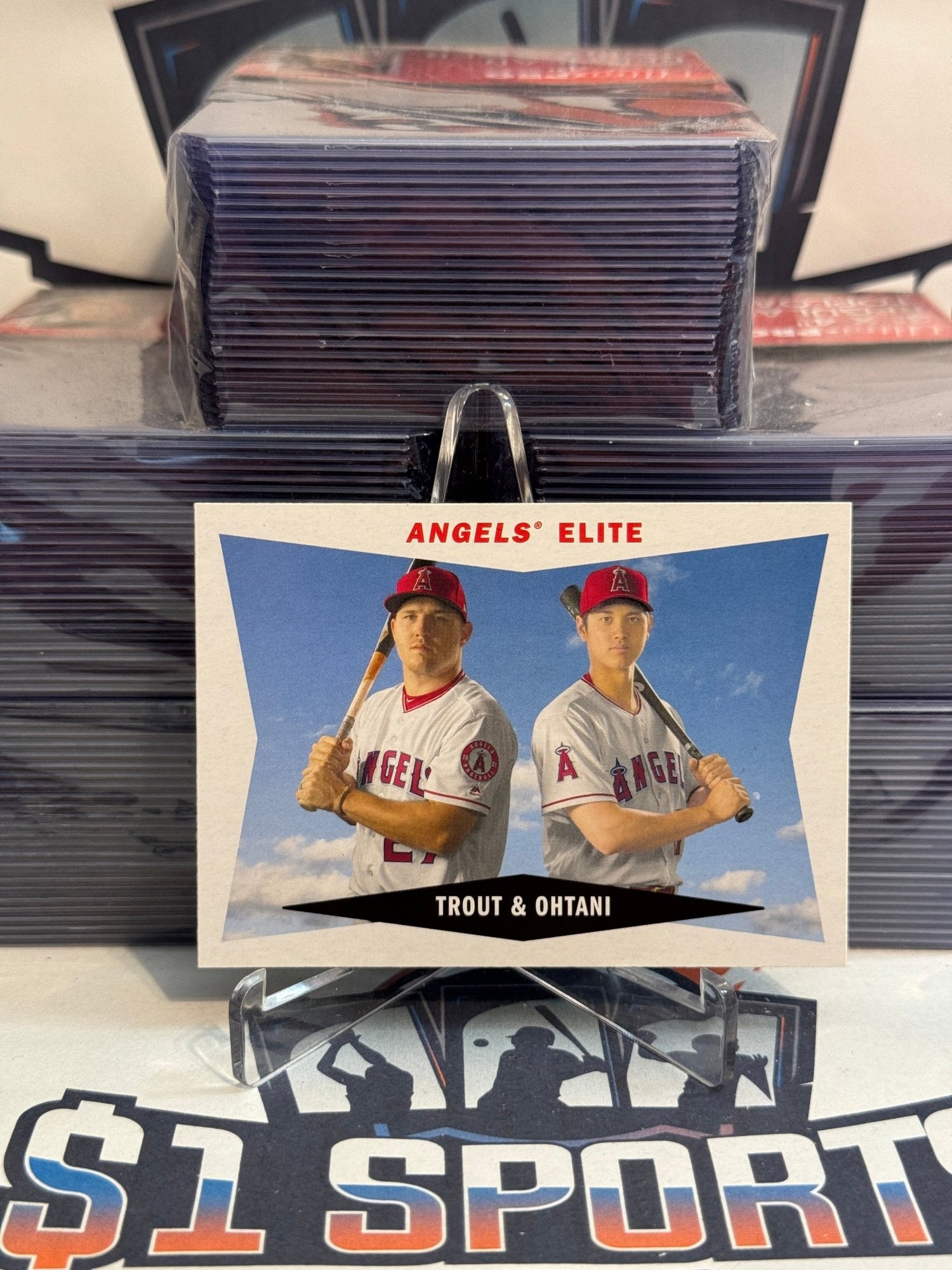 2020 Topps Archives (Angels Elite) Shohei Ohtani & Mike Trout #60CC - TO