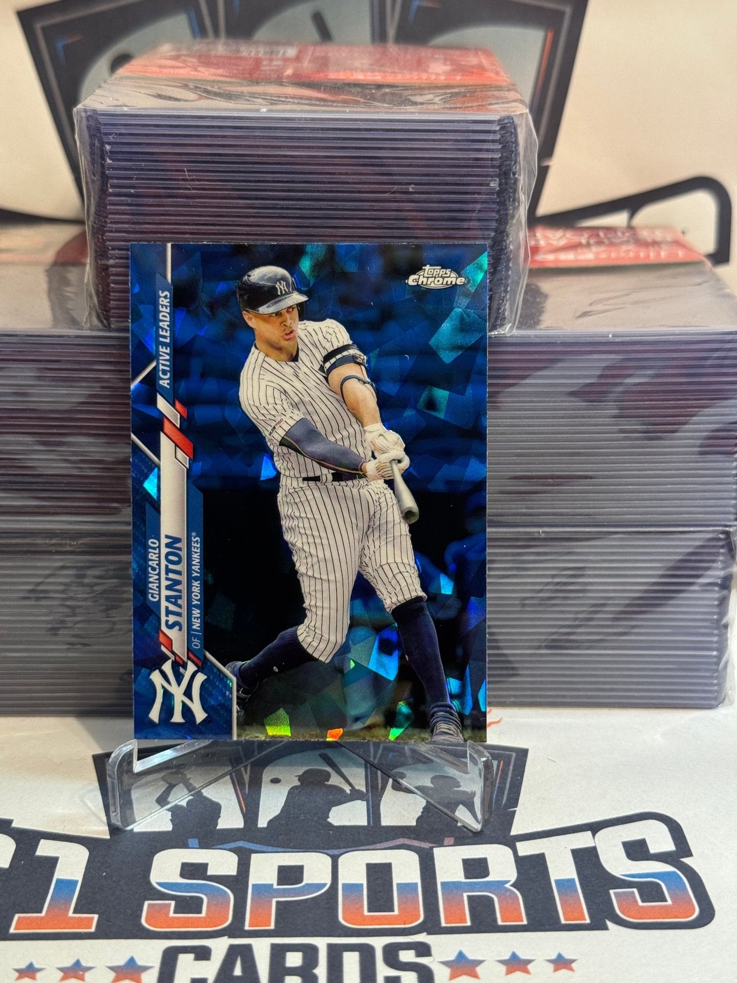 2020 Topps Chrome Update Sapphire (Active Leaders) Giancarlo Stanton #U - 288