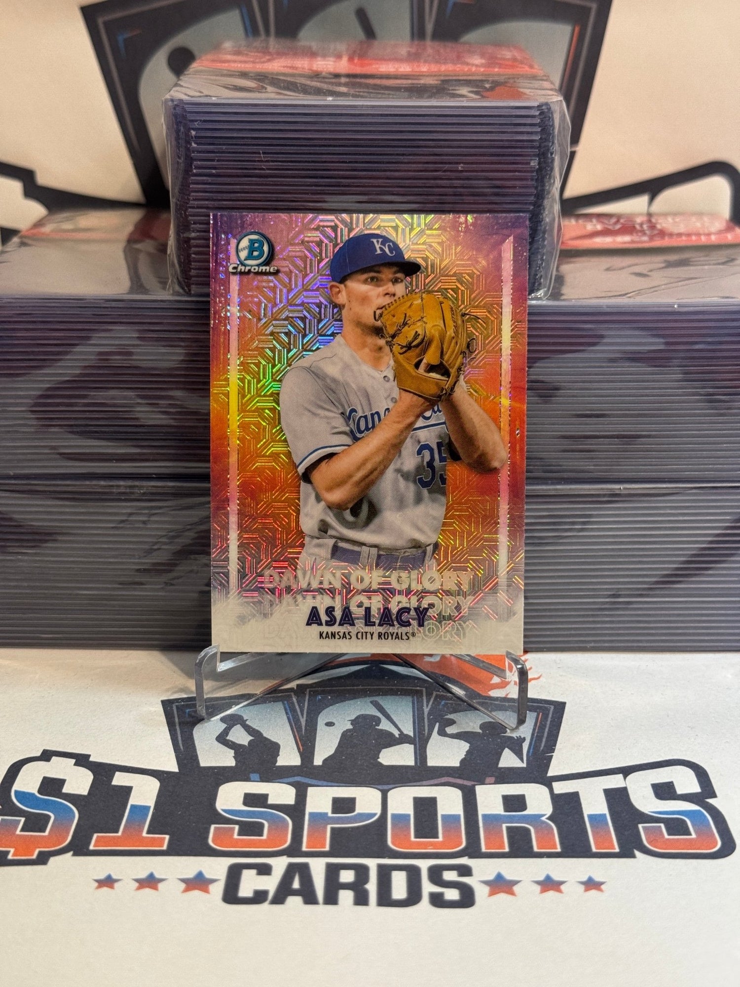 2021 Bowman Chrome (Mega Refractor, Dawn of Glory) Asa Lacy #DG - 3