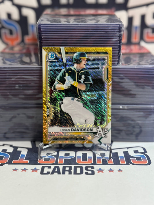 2021 Bowman Chrome Prospects (Gold Refractor 35/50) Logan Davidson #BCP - 115