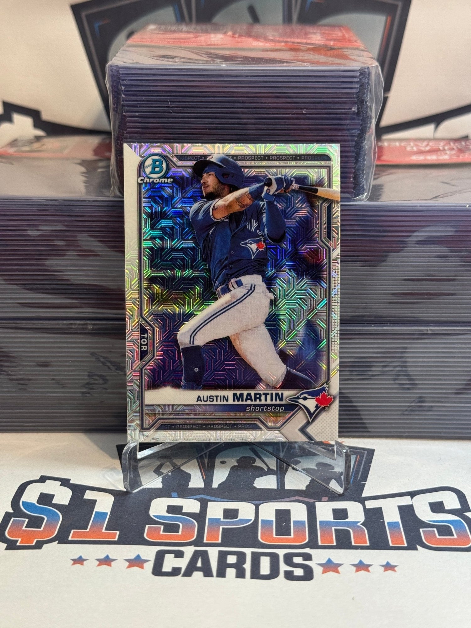 2021 Bowman Chrome Prospects (Mega Refractor) Austin Martin #BCP - 245