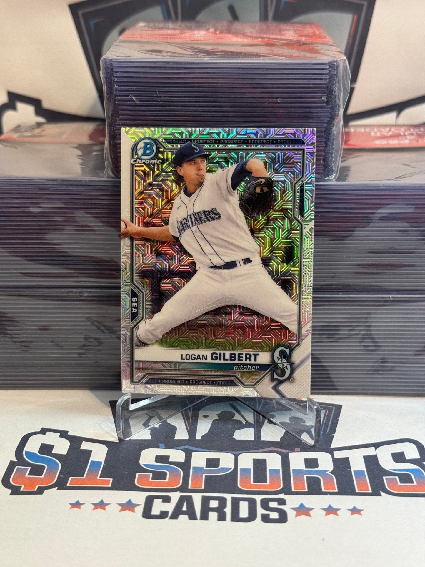 2021 Bowman Chrome Prospects (Mega Refractor) Logan Gilbert #BCP - 152