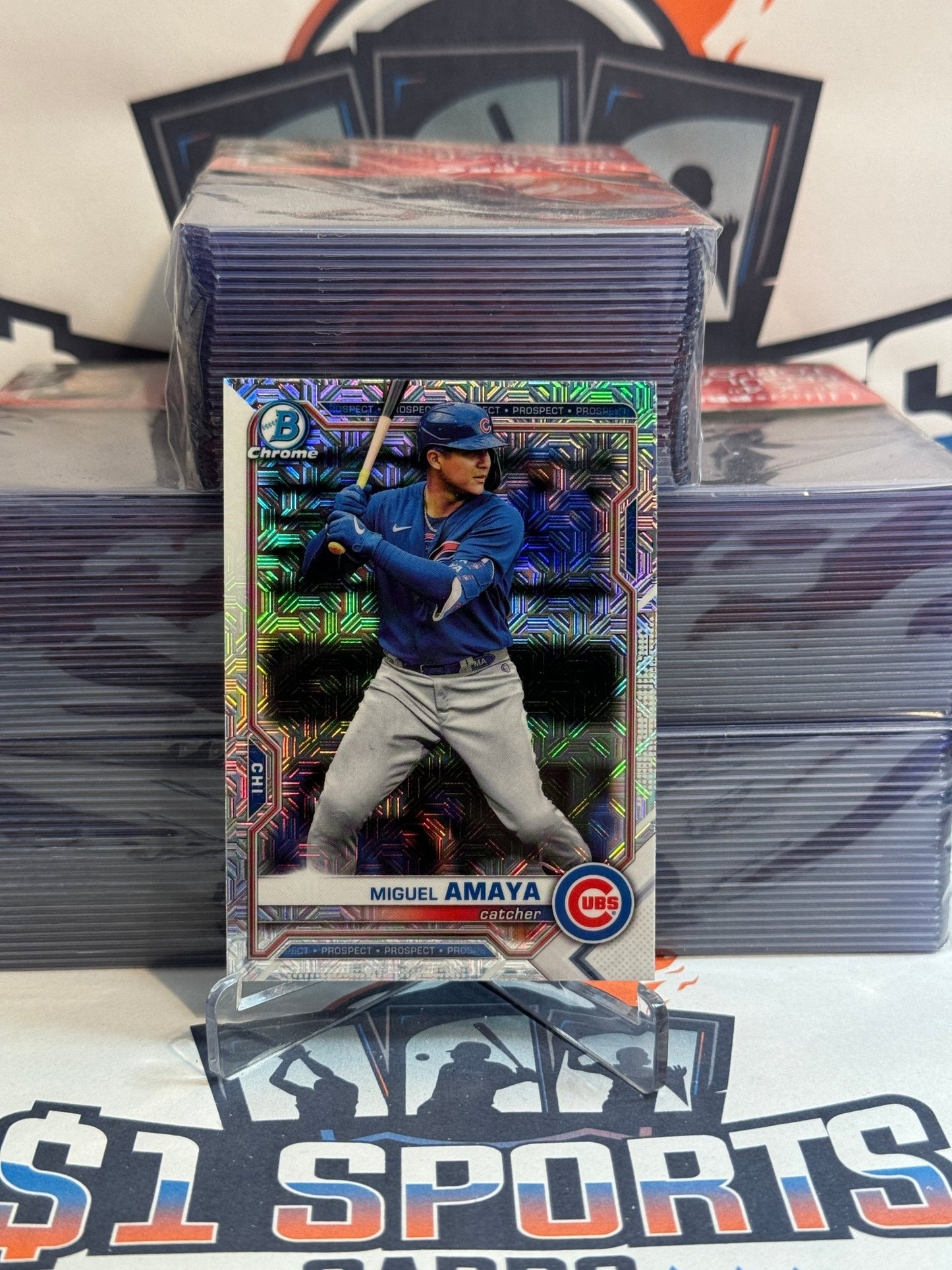 2021 Bowman Chrome Prospects (Mega Refractor) Miguel Amaya #BCP-198