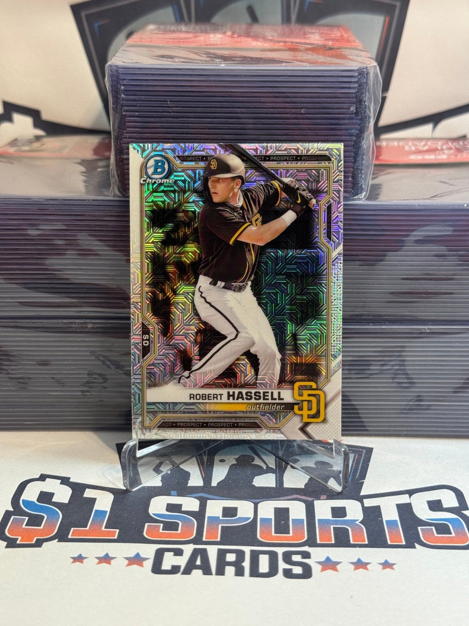 2021 Bowman Chrome Prospects (Mega Refractor) Robert Hassell #BCP - 225