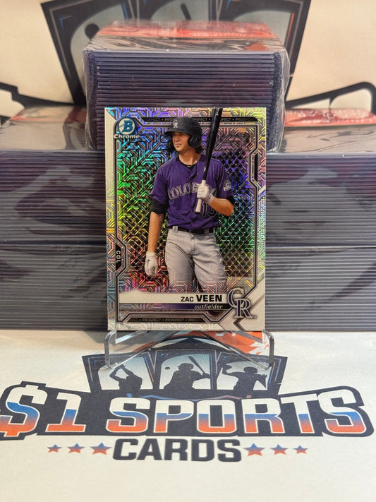 2021 Bowman Chrome Prospects (Mega Refractor) Zac Veen #BCP - 183