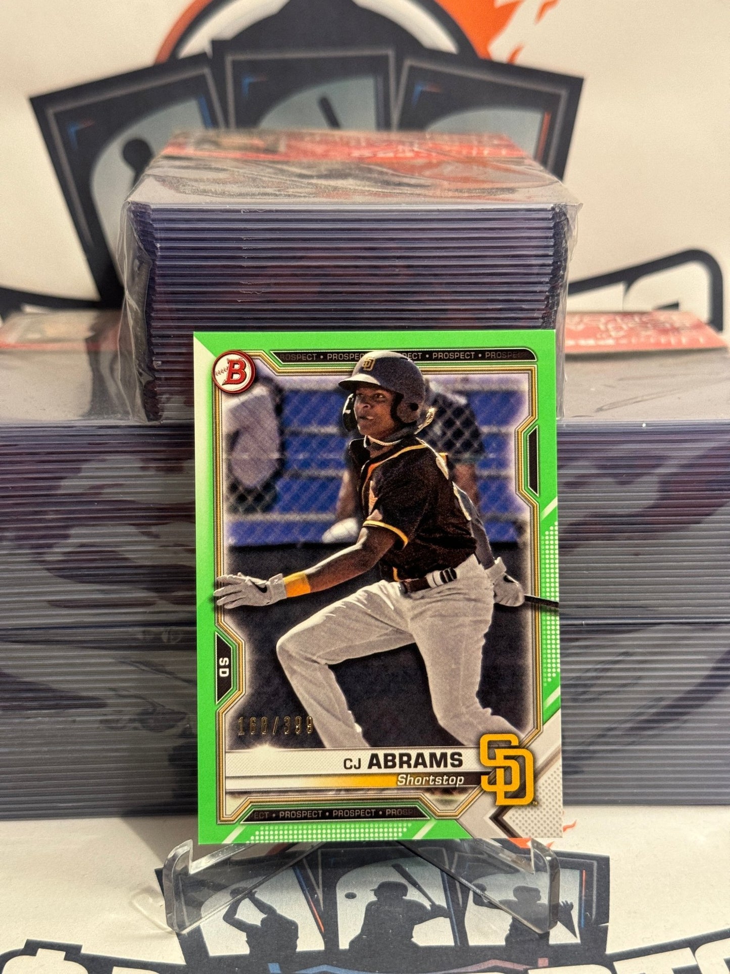 2021 Bowman Prospects (Neon Green 168/399) CJ Abrams #BP-14