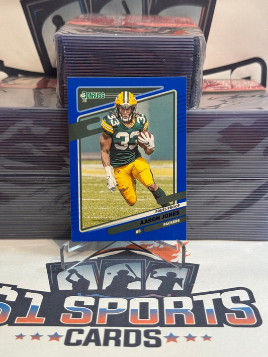 2021 Donruss (Blue Press Proof) Aaron Jones #157
