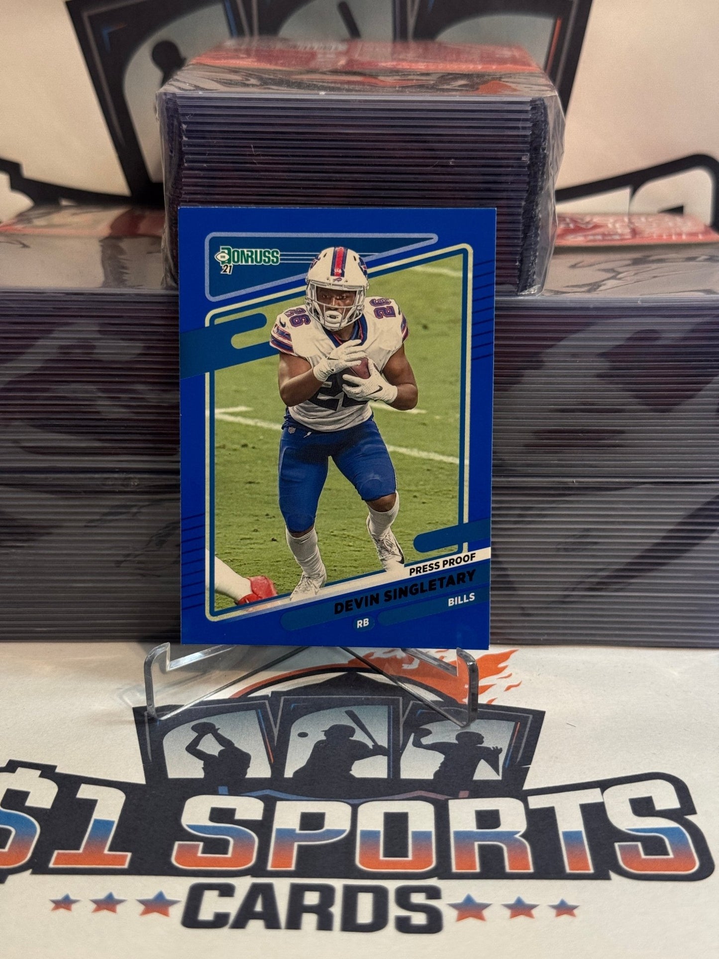 2021 Donruss (Blue Press Proof) Devin Singletary #227