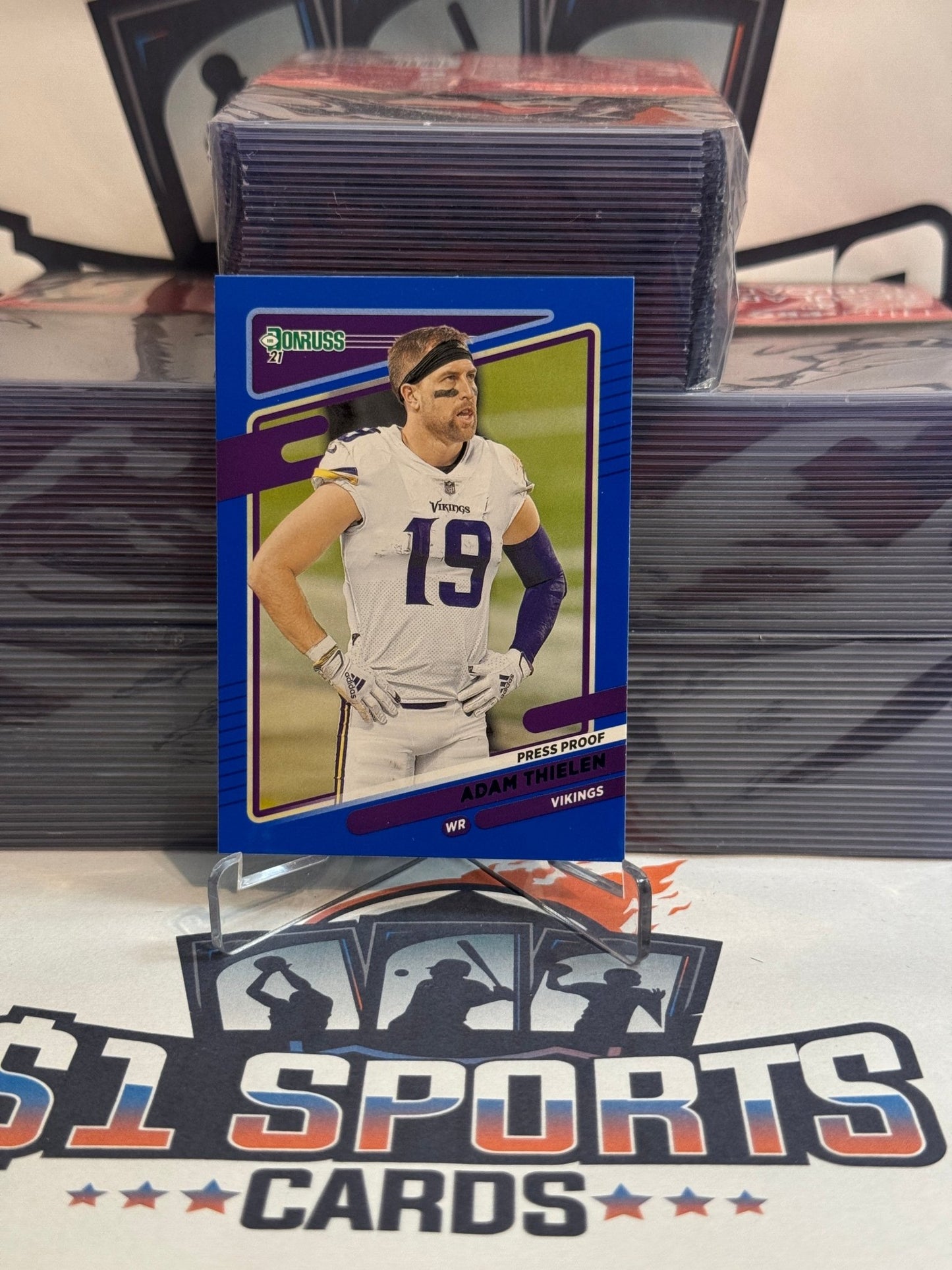 2021 Donruss (Blue Press Proof, Helmetless Variation) Adam Thielen #126