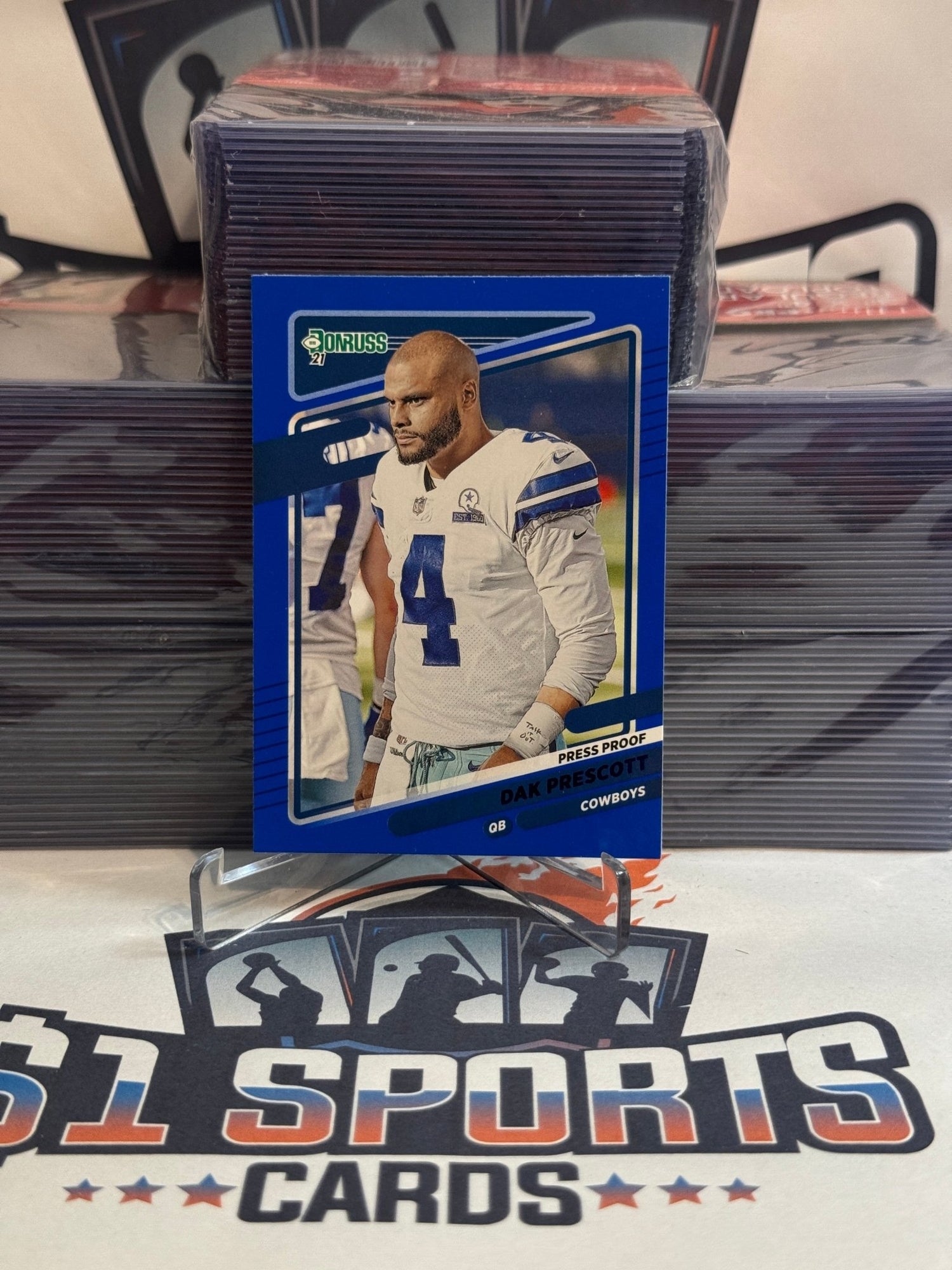 2021 Donruss (Blue Press Proof, Helmetless Variation) Dak Prescott #187